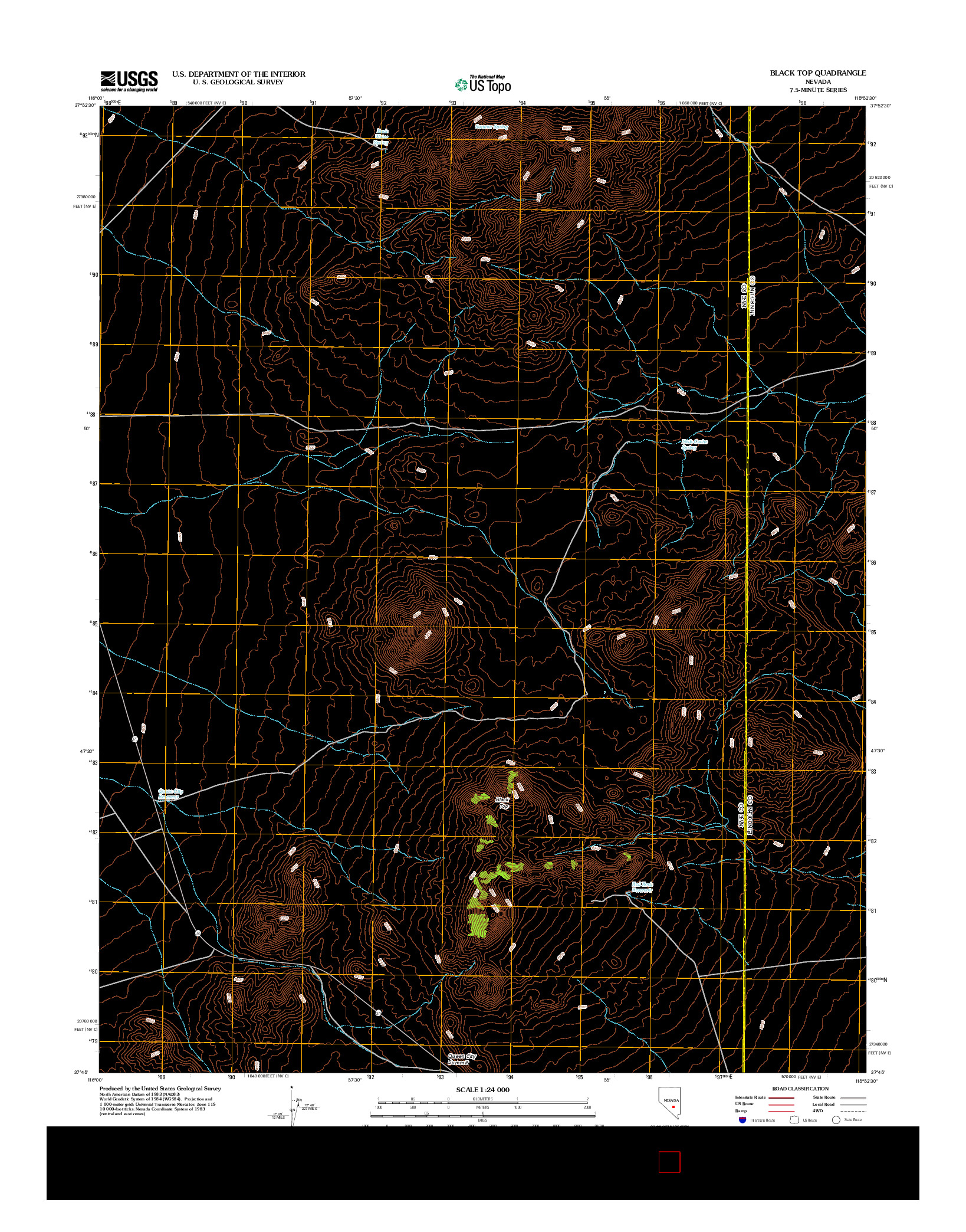 USGS US TOPO 7.5-MINUTE MAP FOR BLACK TOP, NV 2012