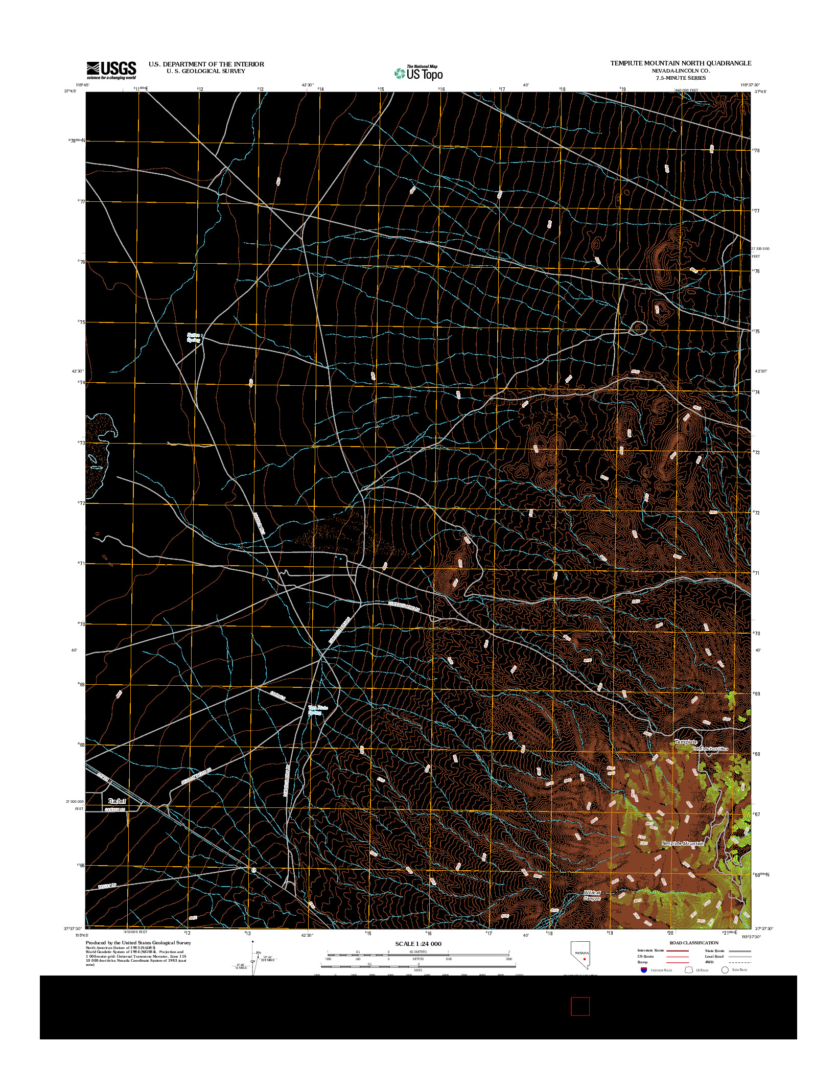 USGS US TOPO 7.5-MINUTE MAP FOR TEMPIUTE MOUNTAIN NORTH, NV 2012