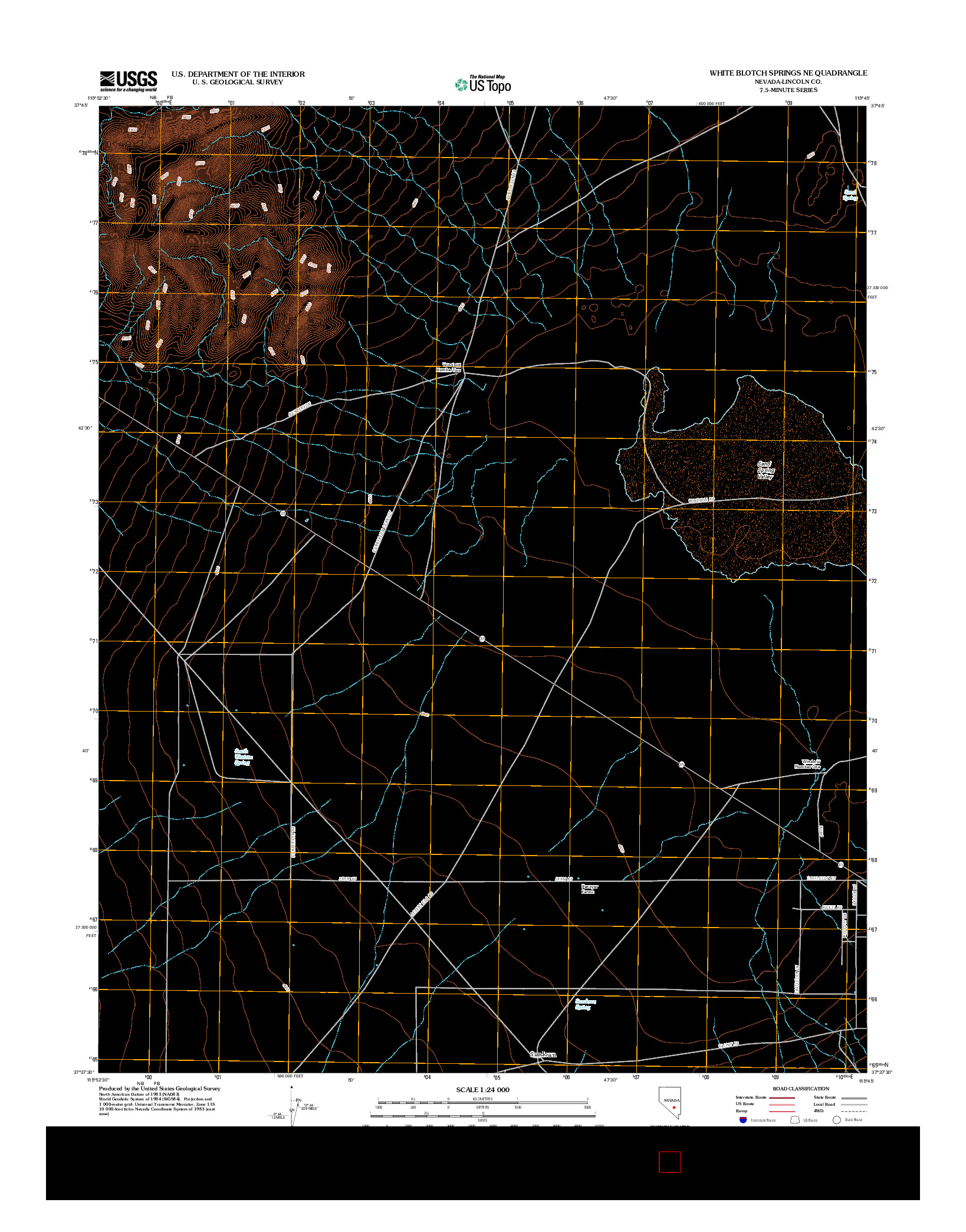 USGS US TOPO 7.5-MINUTE MAP FOR WHITE BLOTCH SPRINGS NE, NV 2012