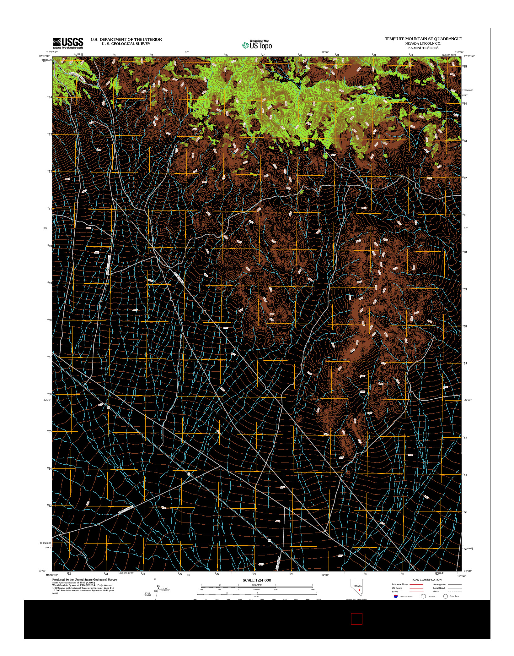 USGS US TOPO 7.5-MINUTE MAP FOR TEMPIUTE MOUNTAIN SE, NV 2012