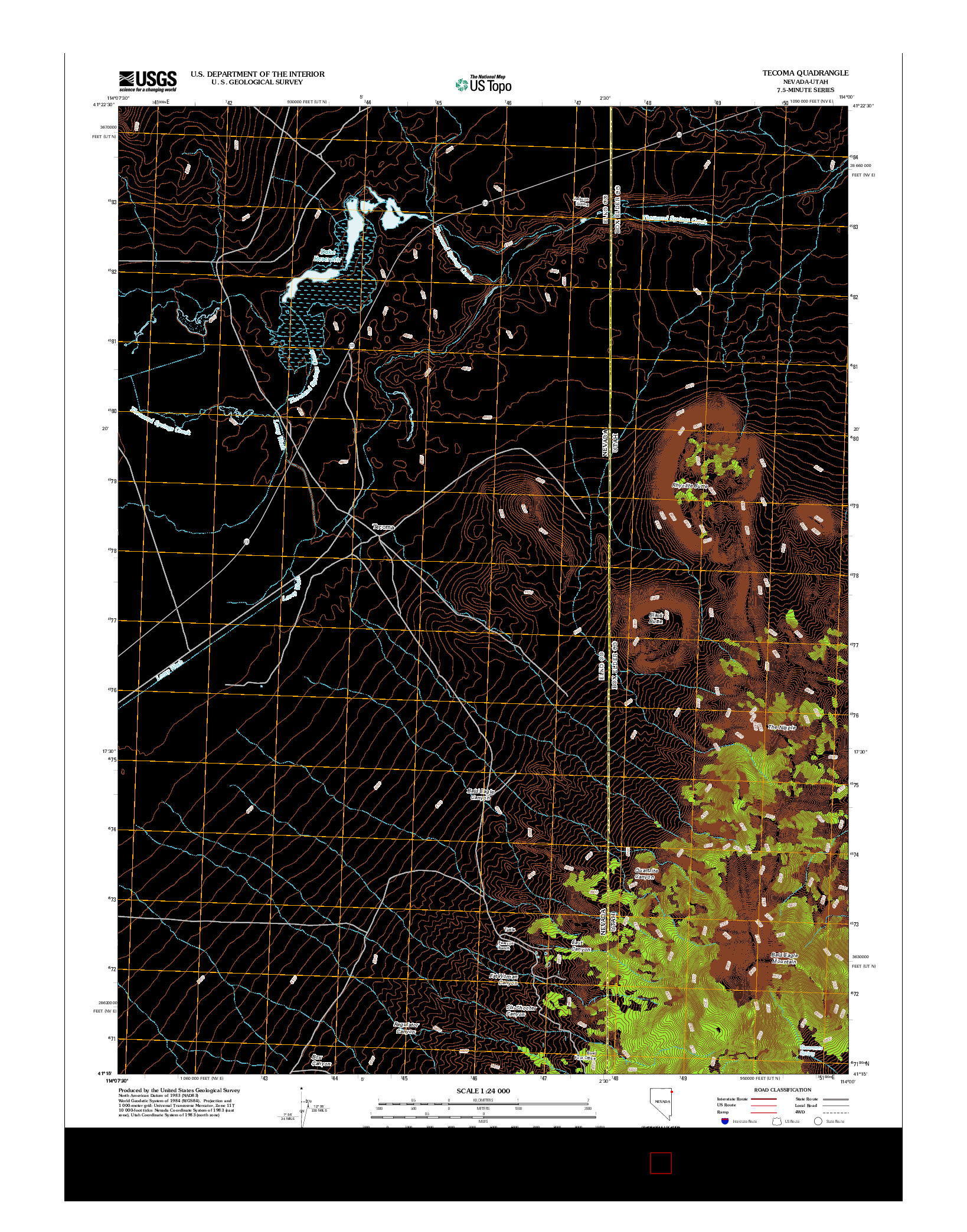 USGS US TOPO 7.5-MINUTE MAP FOR TECOMA, NV-UT 2012