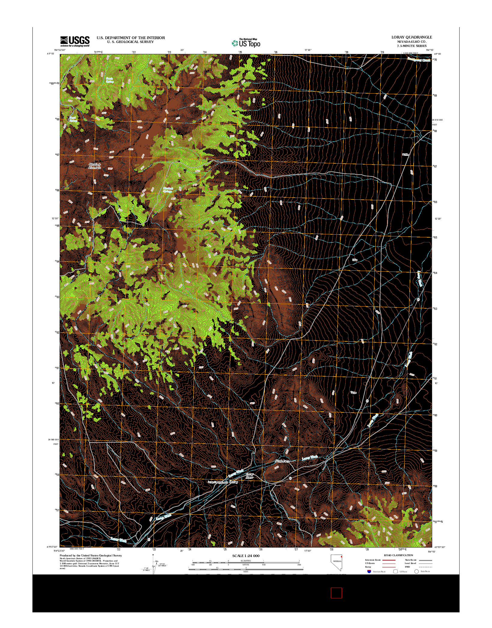 USGS US TOPO 7.5-MINUTE MAP FOR LORAY, NV 2012