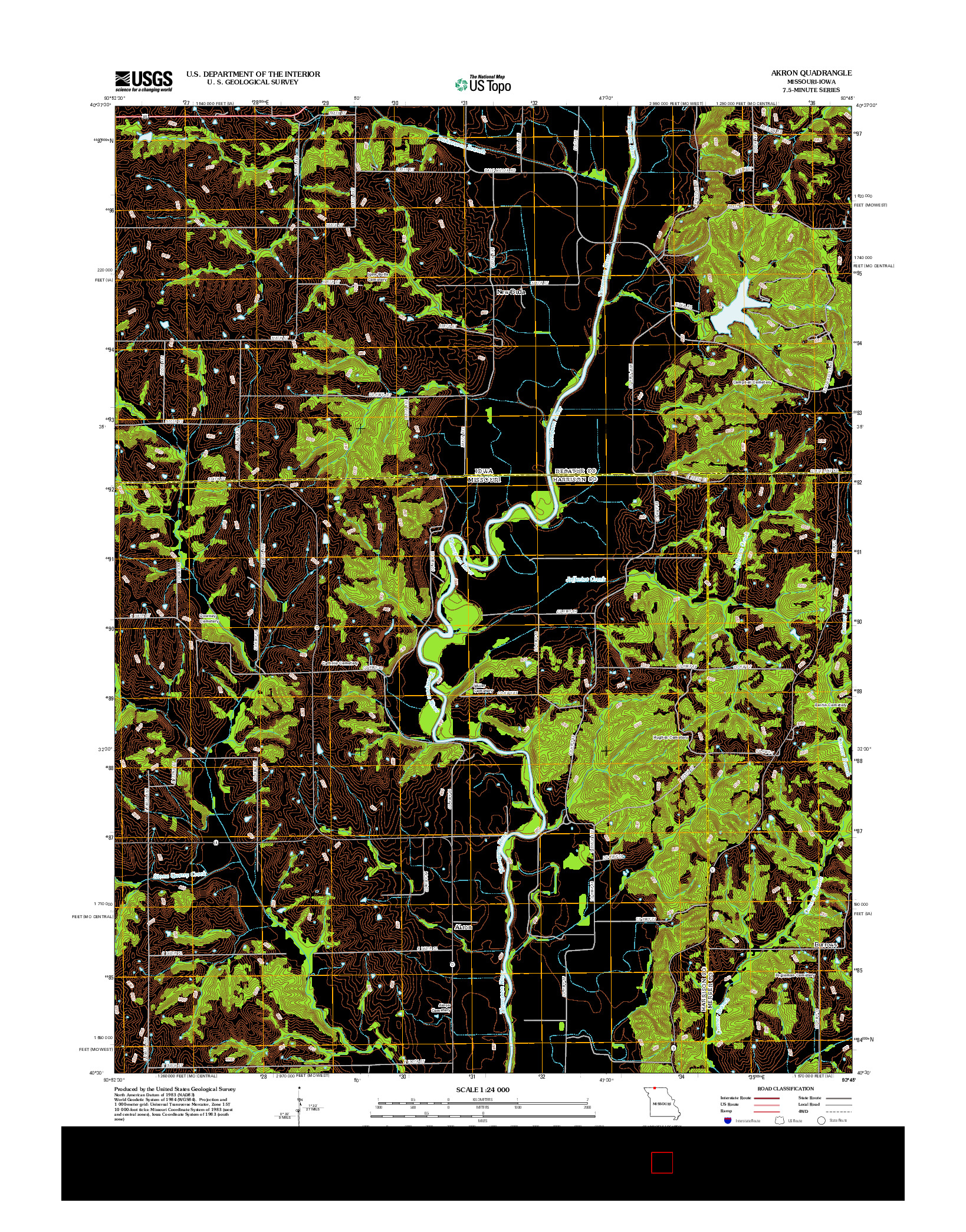 USGS US TOPO 7.5-MINUTE MAP FOR AKRON, MO-IA 2012