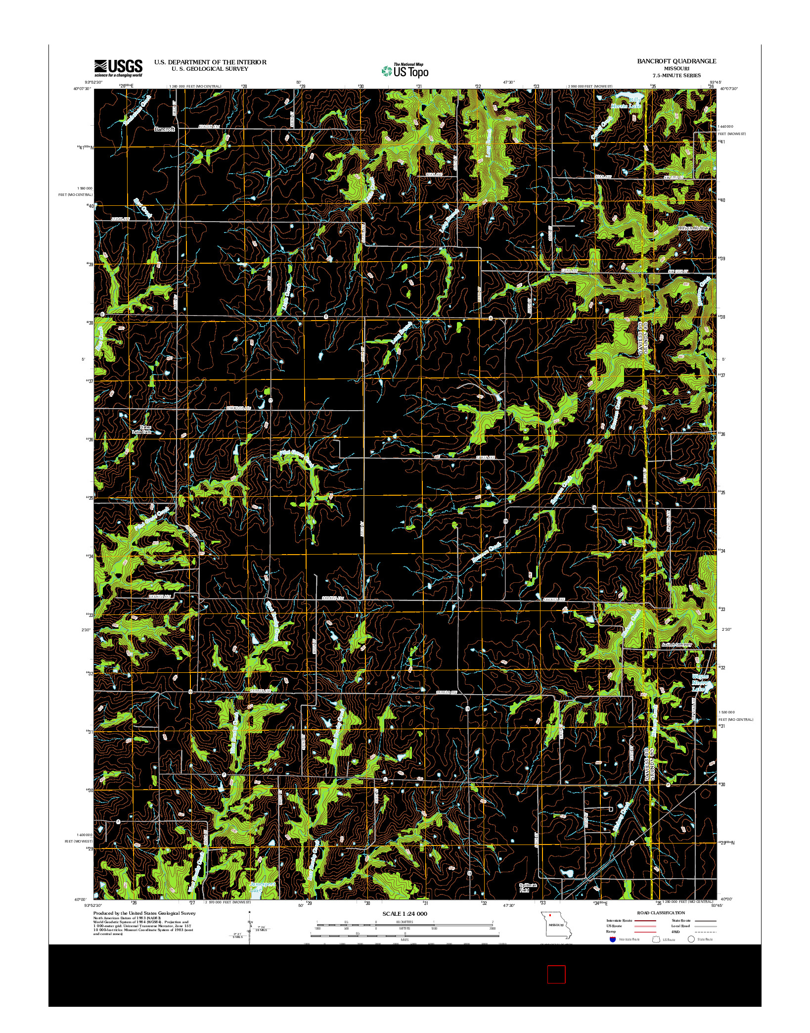 USGS US TOPO 7.5-MINUTE MAP FOR BANCROFT, MO 2012