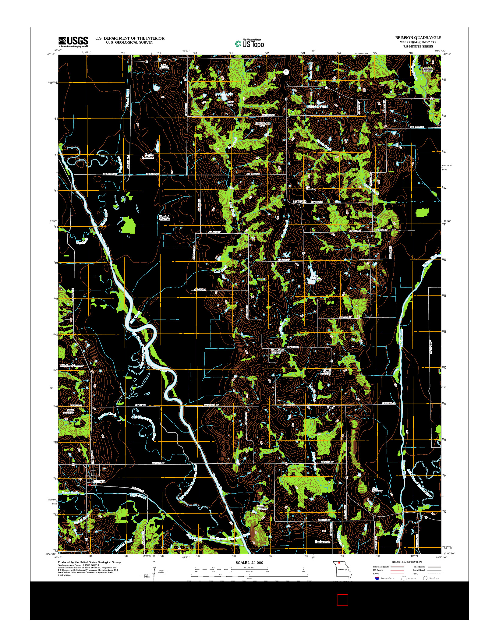 USGS US TOPO 7.5-MINUTE MAP FOR BRIMSON, MO 2012