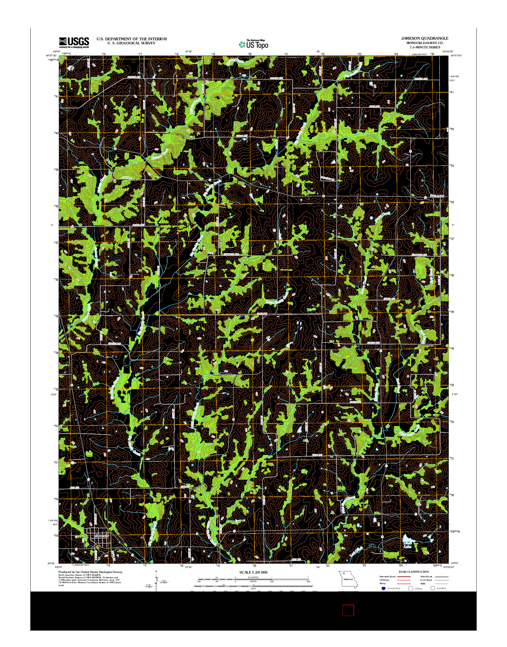 USGS US TOPO 7.5-MINUTE MAP FOR JAMESON, MO 2012