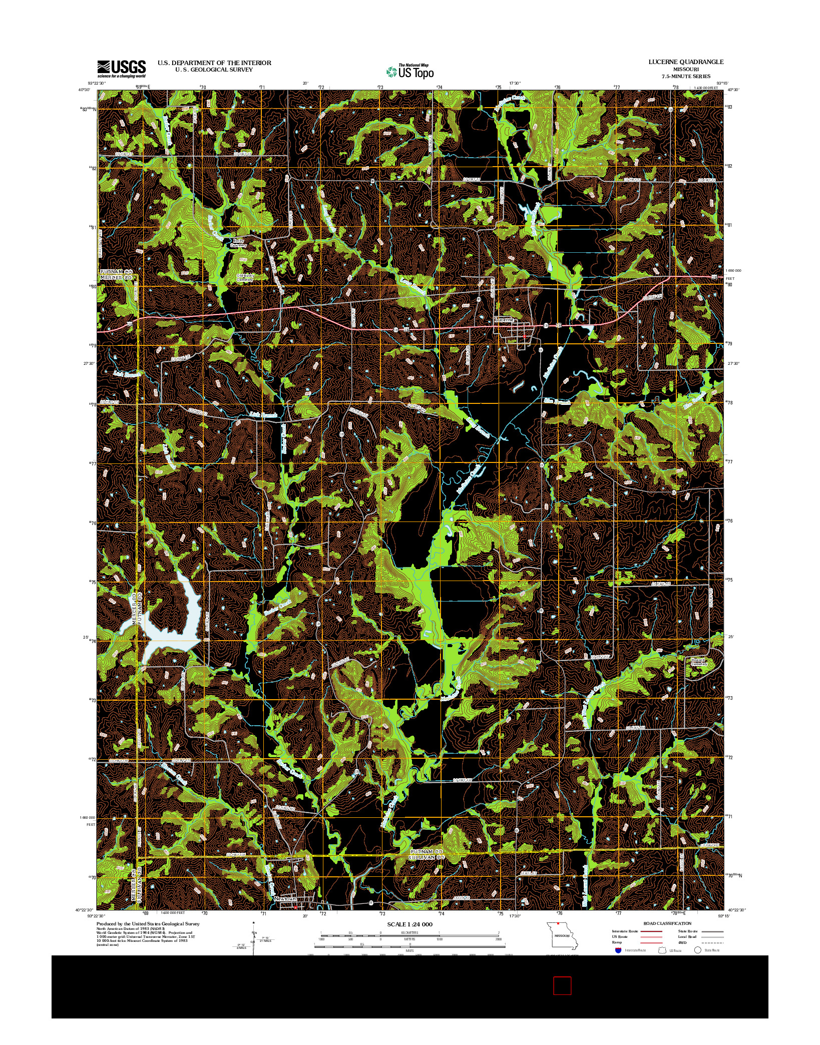 USGS US TOPO 7.5-MINUTE MAP FOR LUCERNE, MO 2012