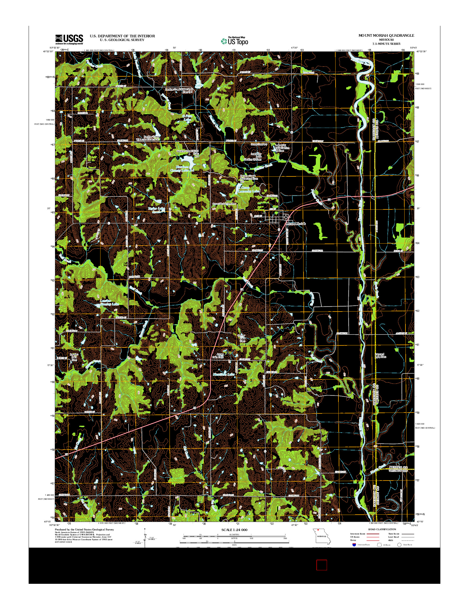 USGS US TOPO 7.5-MINUTE MAP FOR MOUNT MORIAH, MO 2012