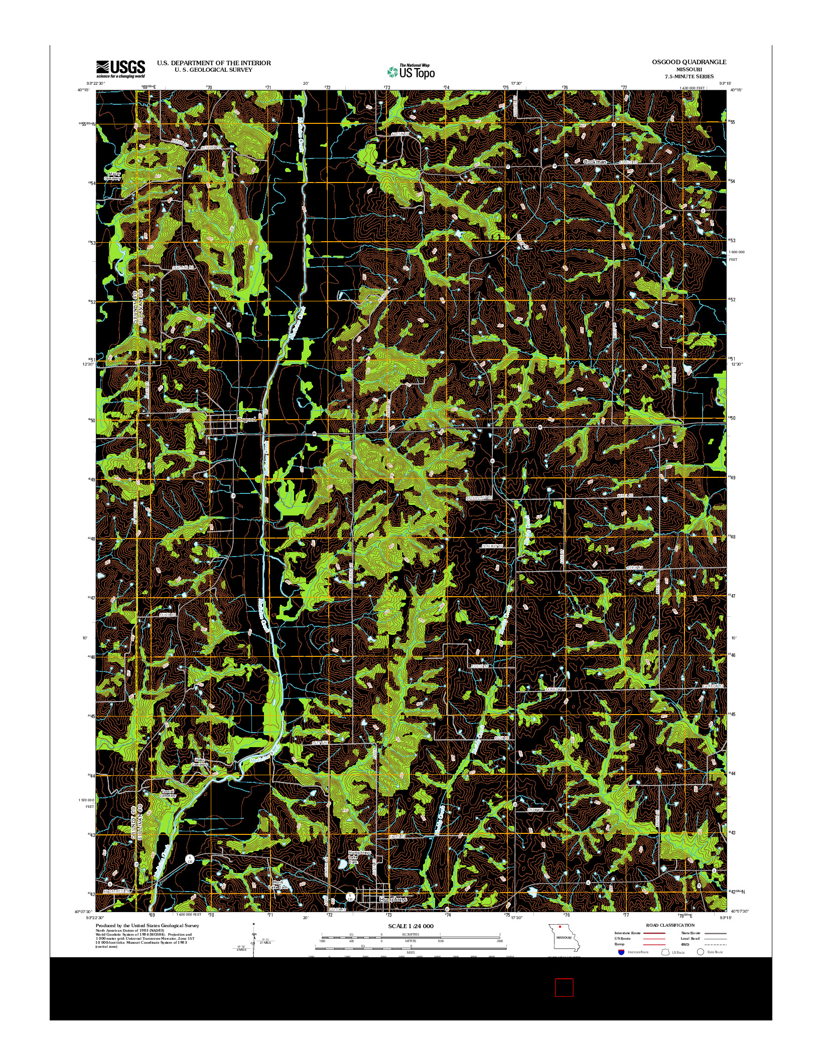 USGS US TOPO 7.5-MINUTE MAP FOR OSGOOD, MO 2012