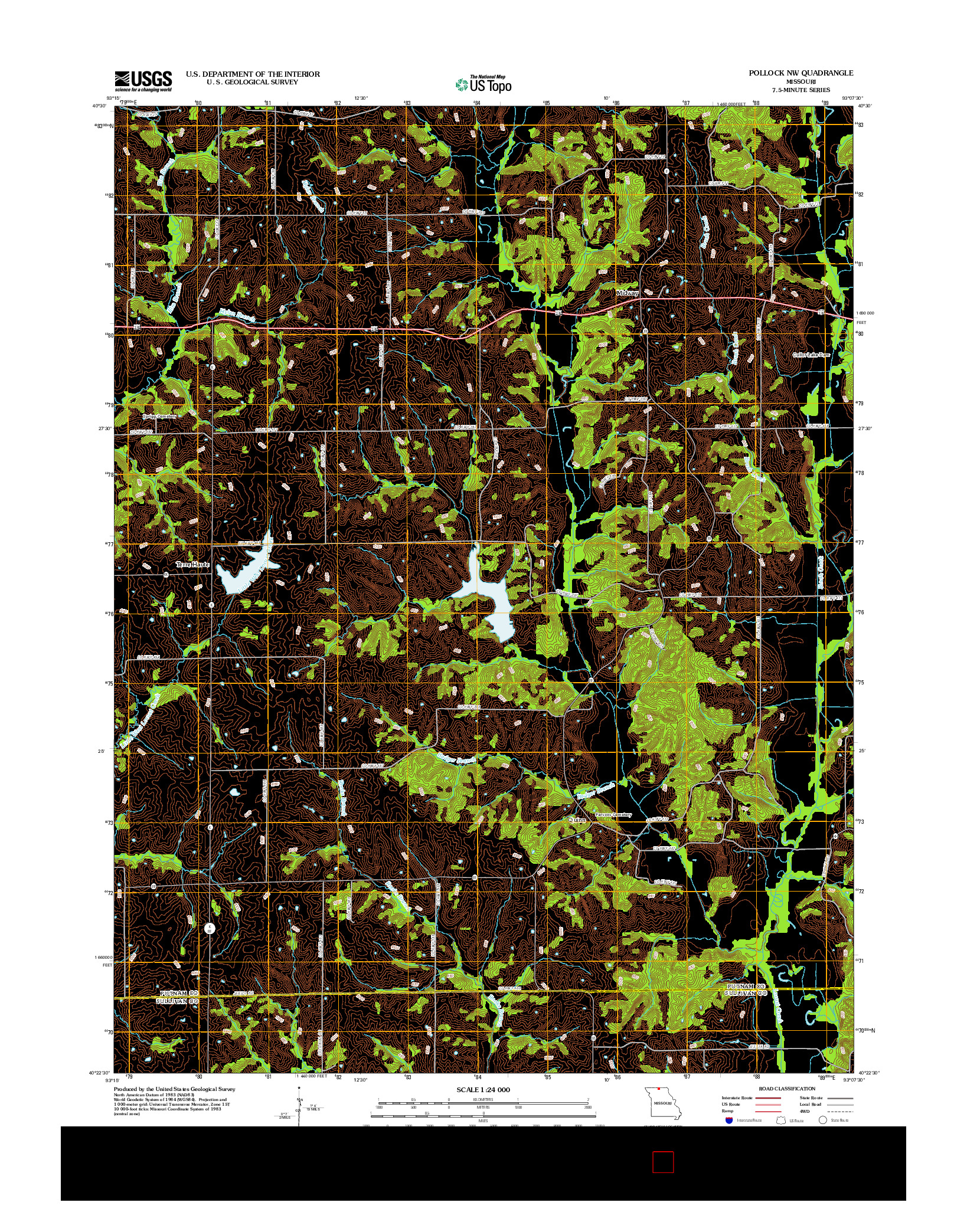 USGS US TOPO 7.5-MINUTE MAP FOR POLLOCK NW, MO 2012