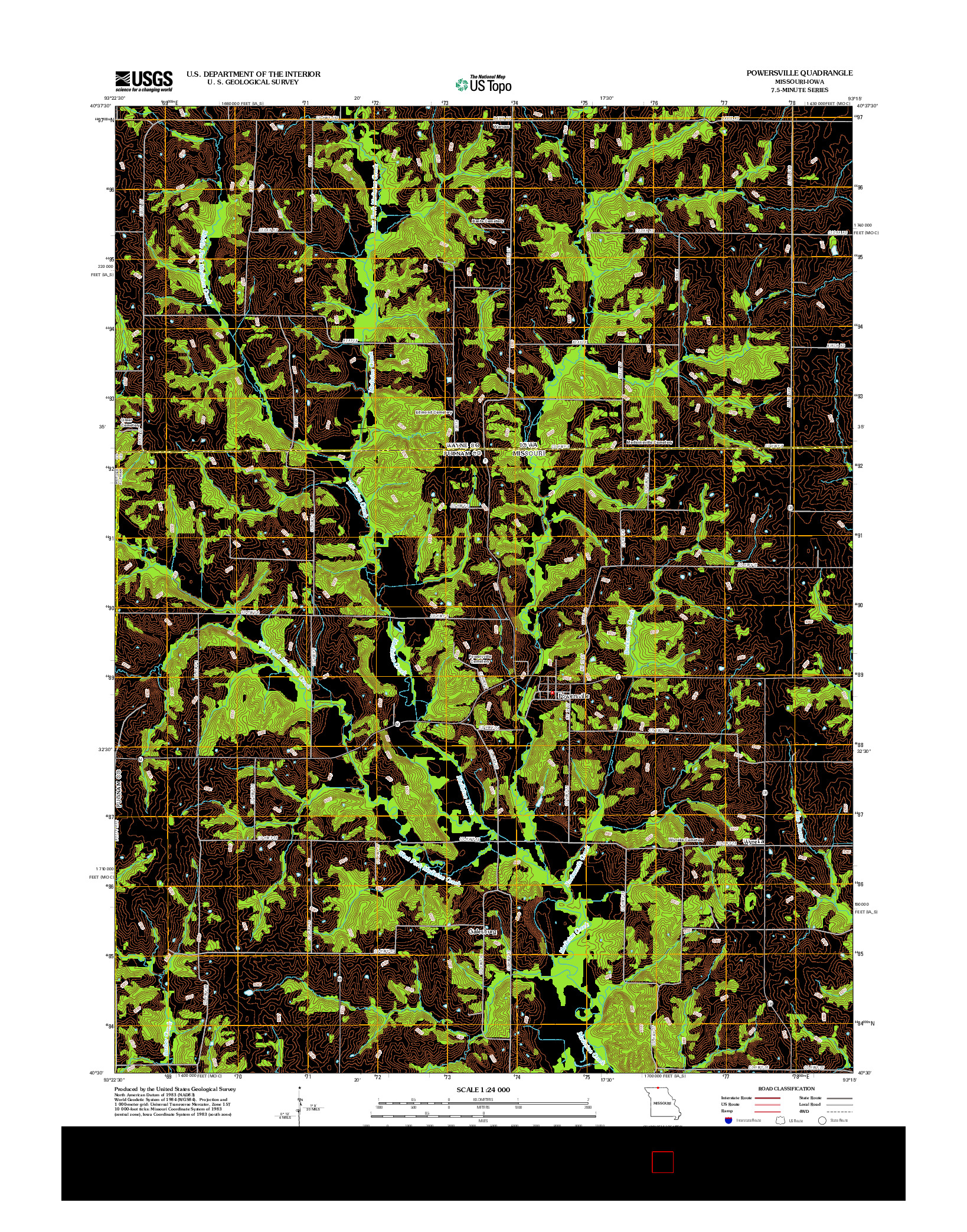 USGS US TOPO 7.5-MINUTE MAP FOR POWERSVILLE, MO-IA 2012