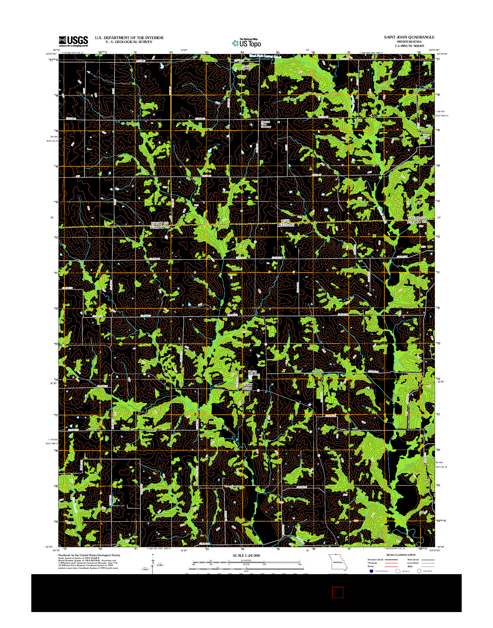 USGS US TOPO 7.5-MINUTE MAP FOR SAINT JOHN, MO-IA 2012