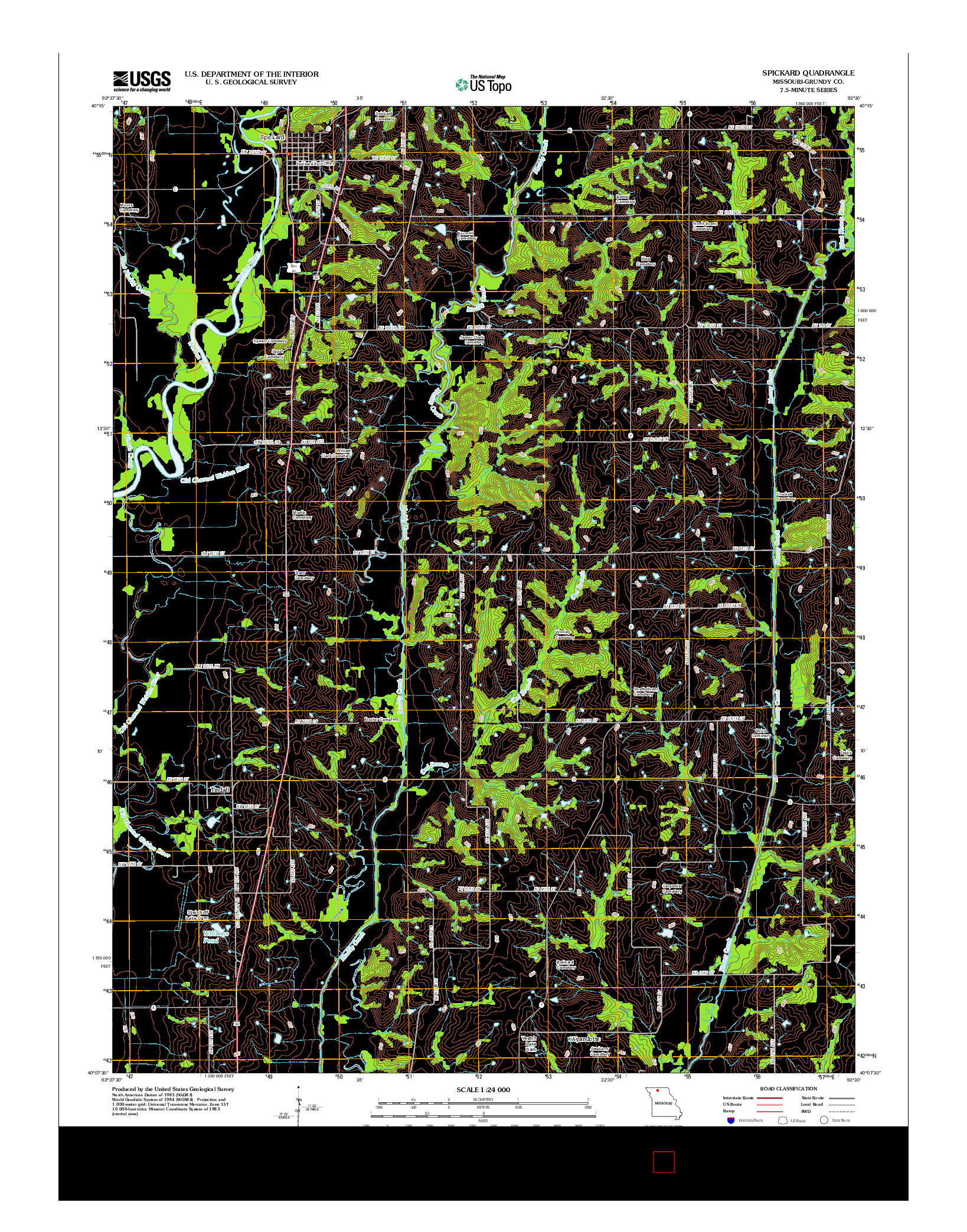 USGS US TOPO 7.5-MINUTE MAP FOR SPICKARD, MO 2012