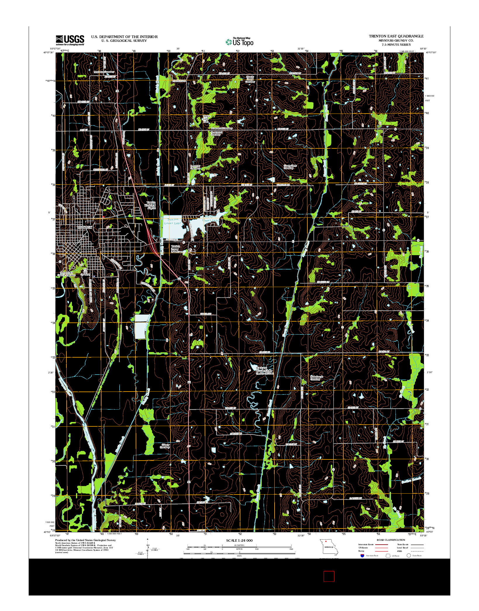 USGS US TOPO 7.5-MINUTE MAP FOR TRENTON EAST, MO 2012