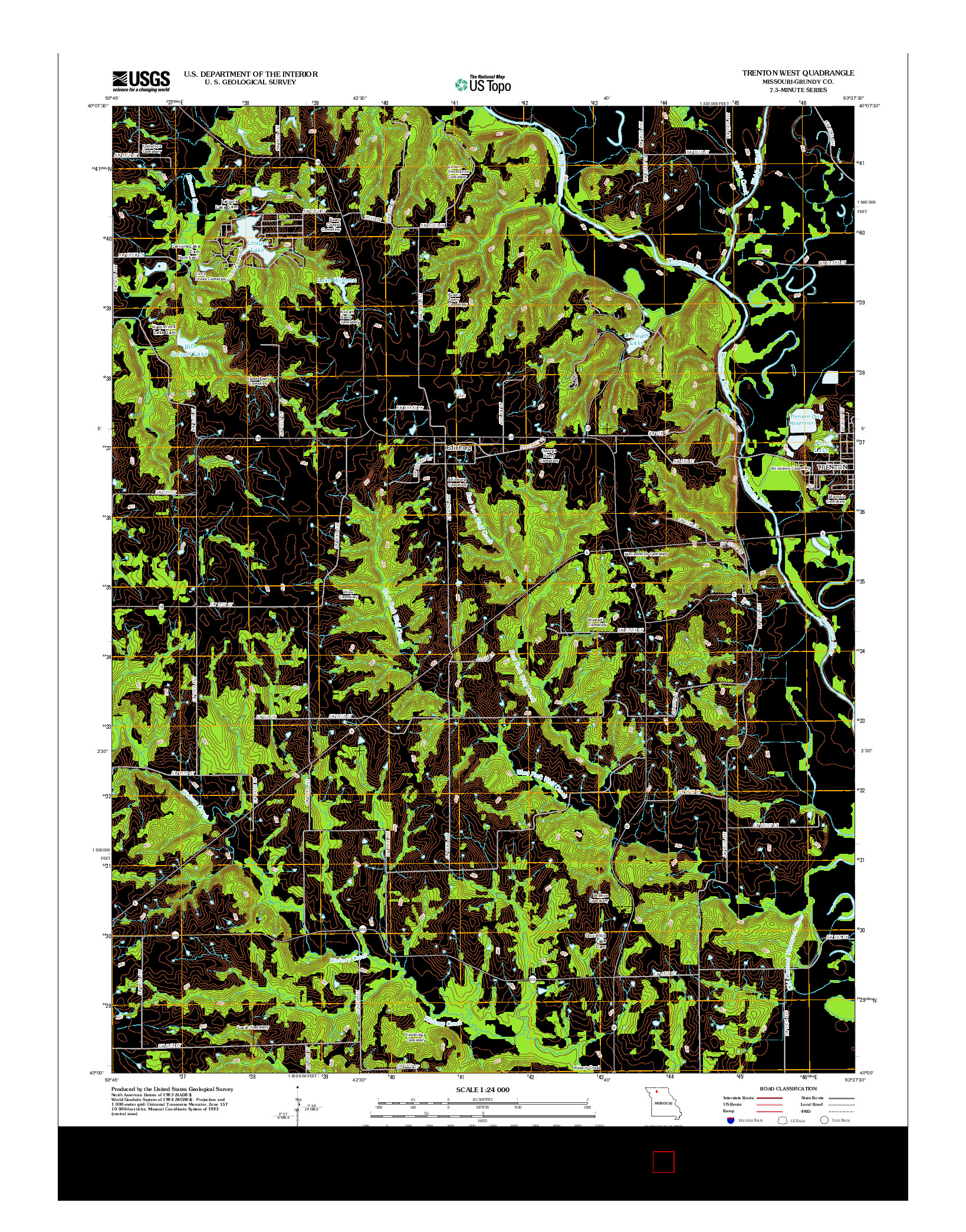 USGS US TOPO 7.5-MINUTE MAP FOR TRENTON WEST, MO 2012