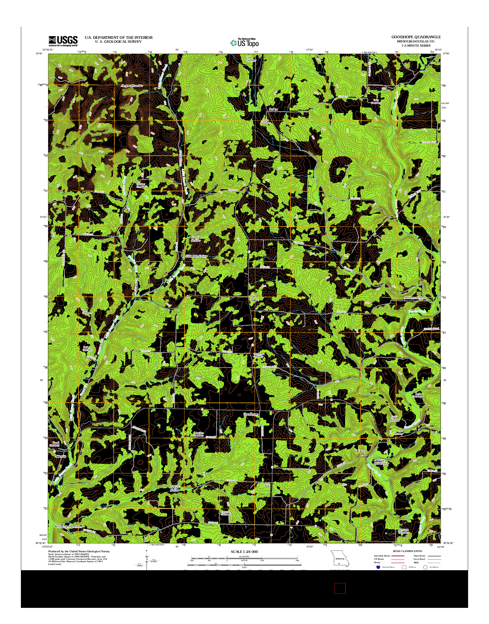 USGS US TOPO 7.5-MINUTE MAP FOR GOODHOPE, MO 2012