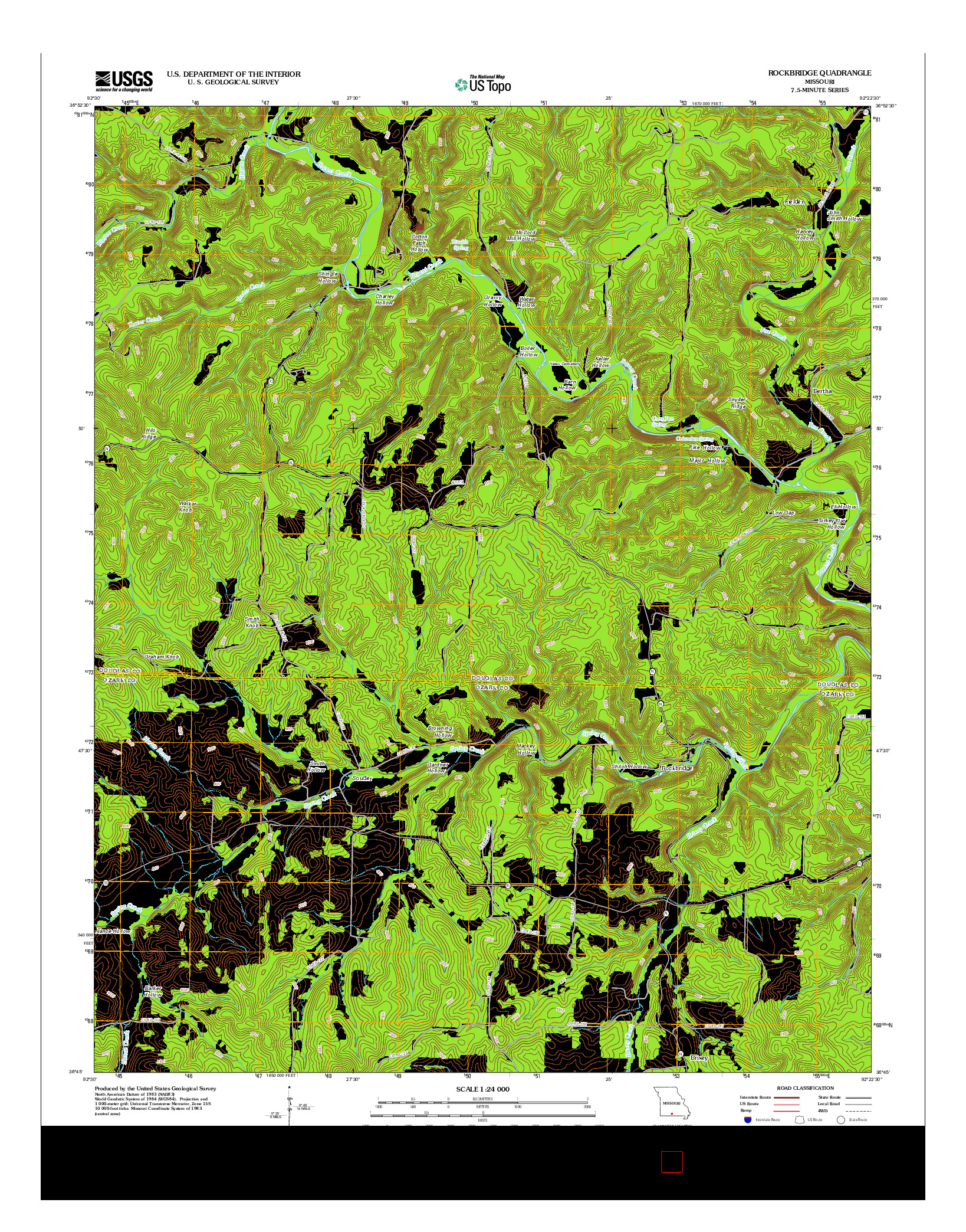 USGS US TOPO 7.5-MINUTE MAP FOR ROCKBRIDGE, MO 2012