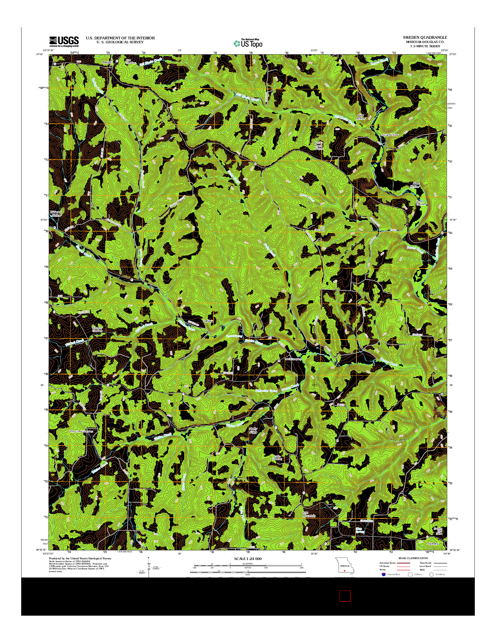 USGS US TOPO 7.5-MINUTE MAP FOR SWEDEN, MO 2012