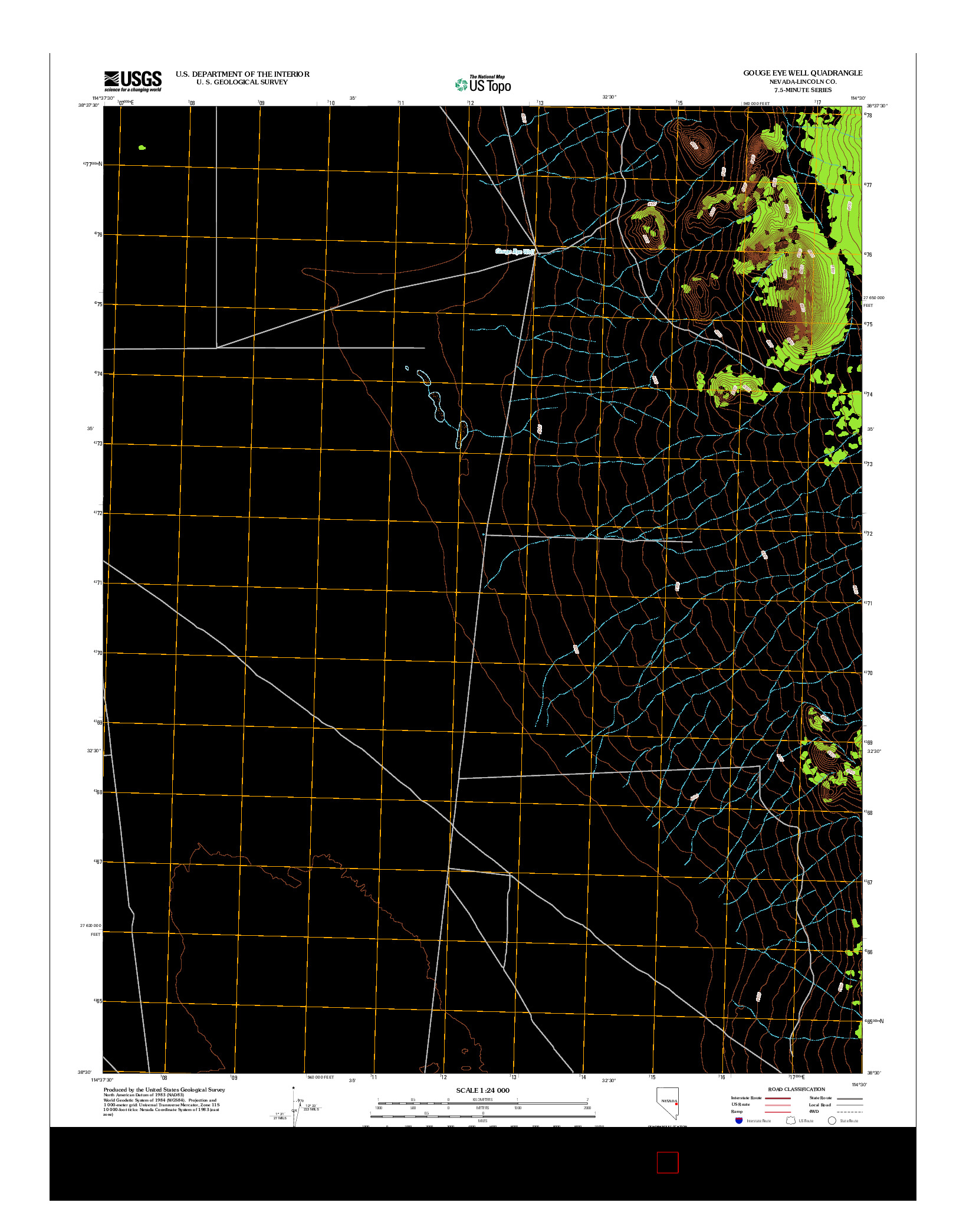 USGS US TOPO 7.5-MINUTE MAP FOR GOUGE EYE WELL, NV 2012