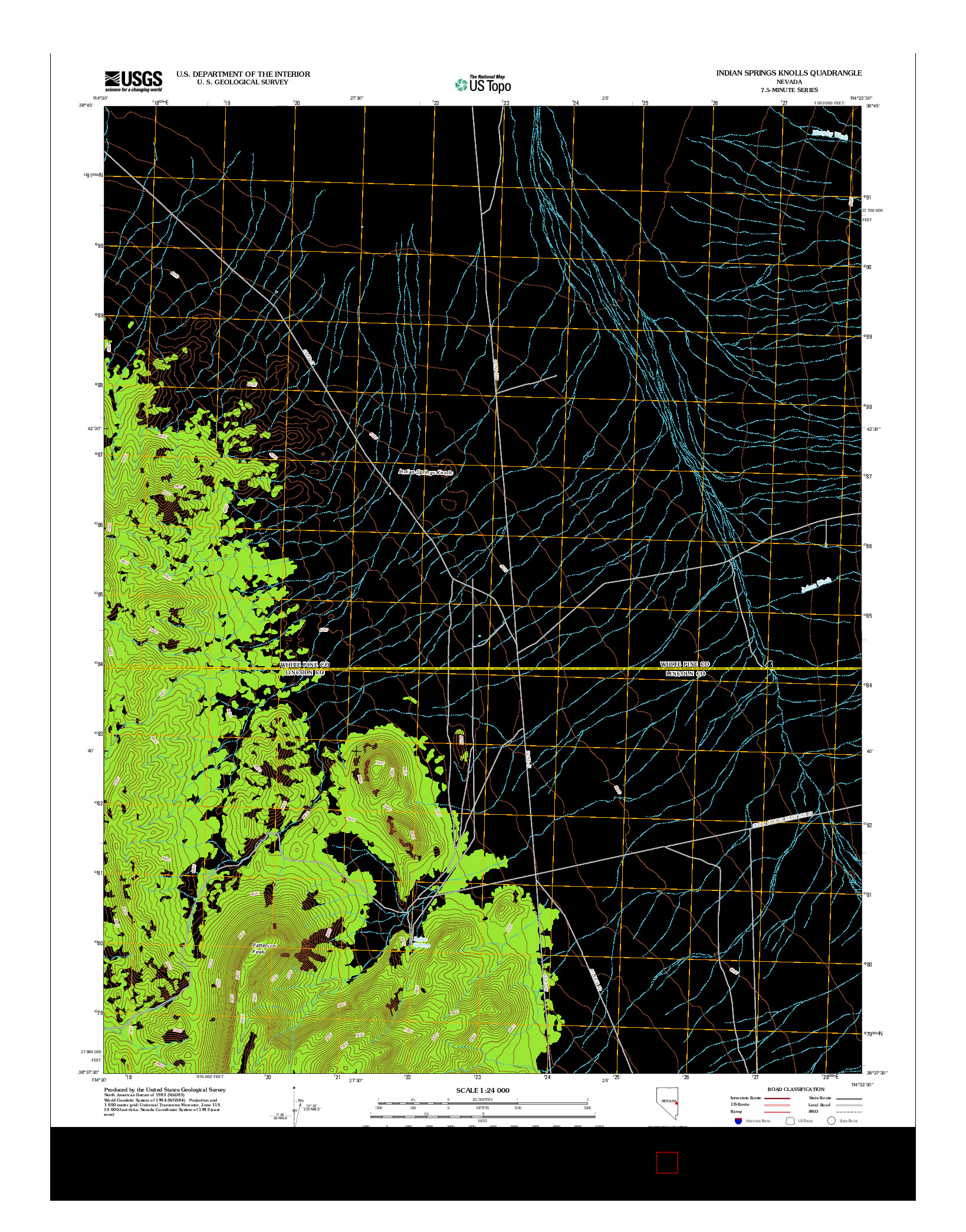 USGS US TOPO 7.5-MINUTE MAP FOR INDIAN SPRINGS KNOLLS, NV 2012