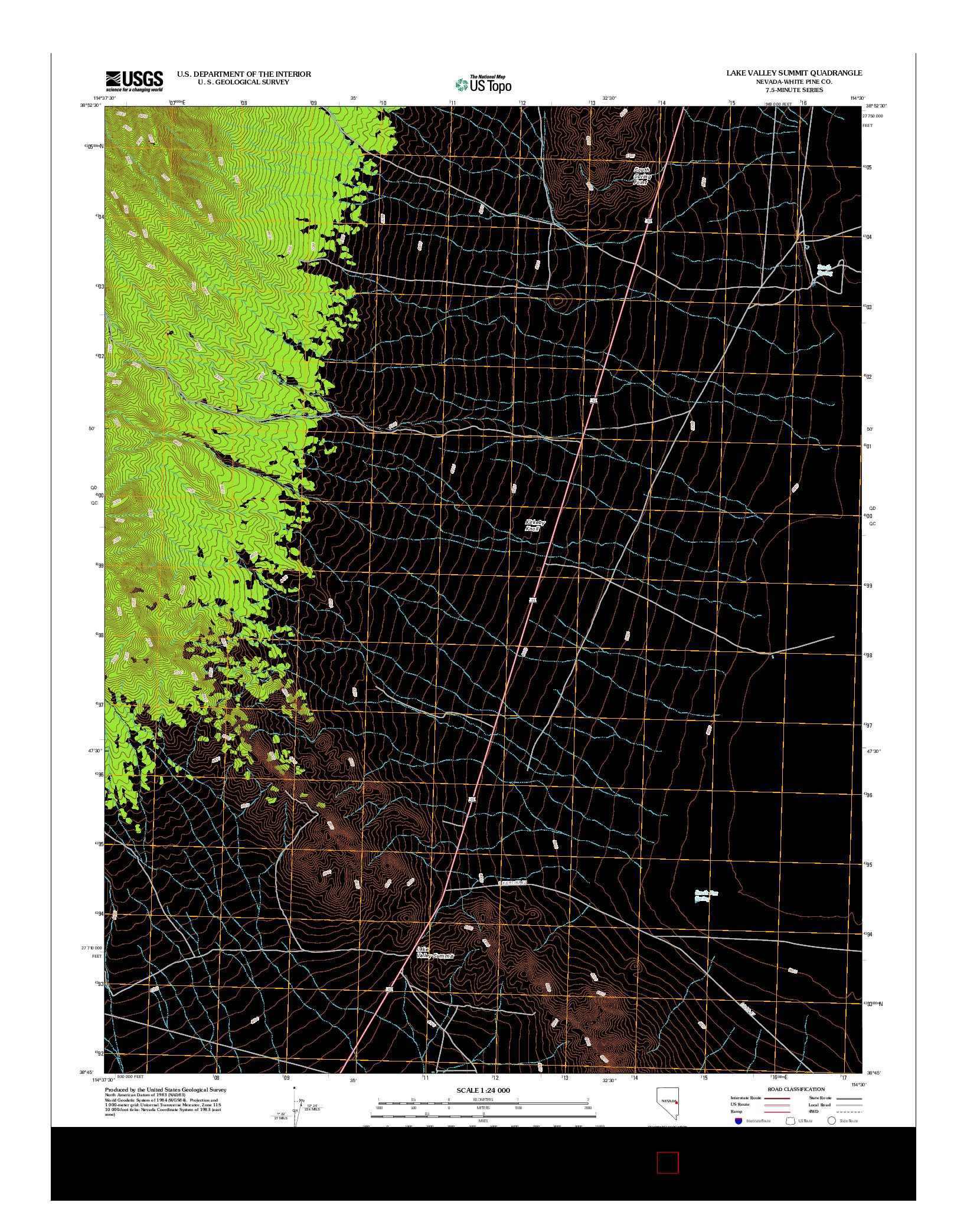 USGS US TOPO 7.5-MINUTE MAP FOR LAKE VALLEY SUMMIT, NV 2012