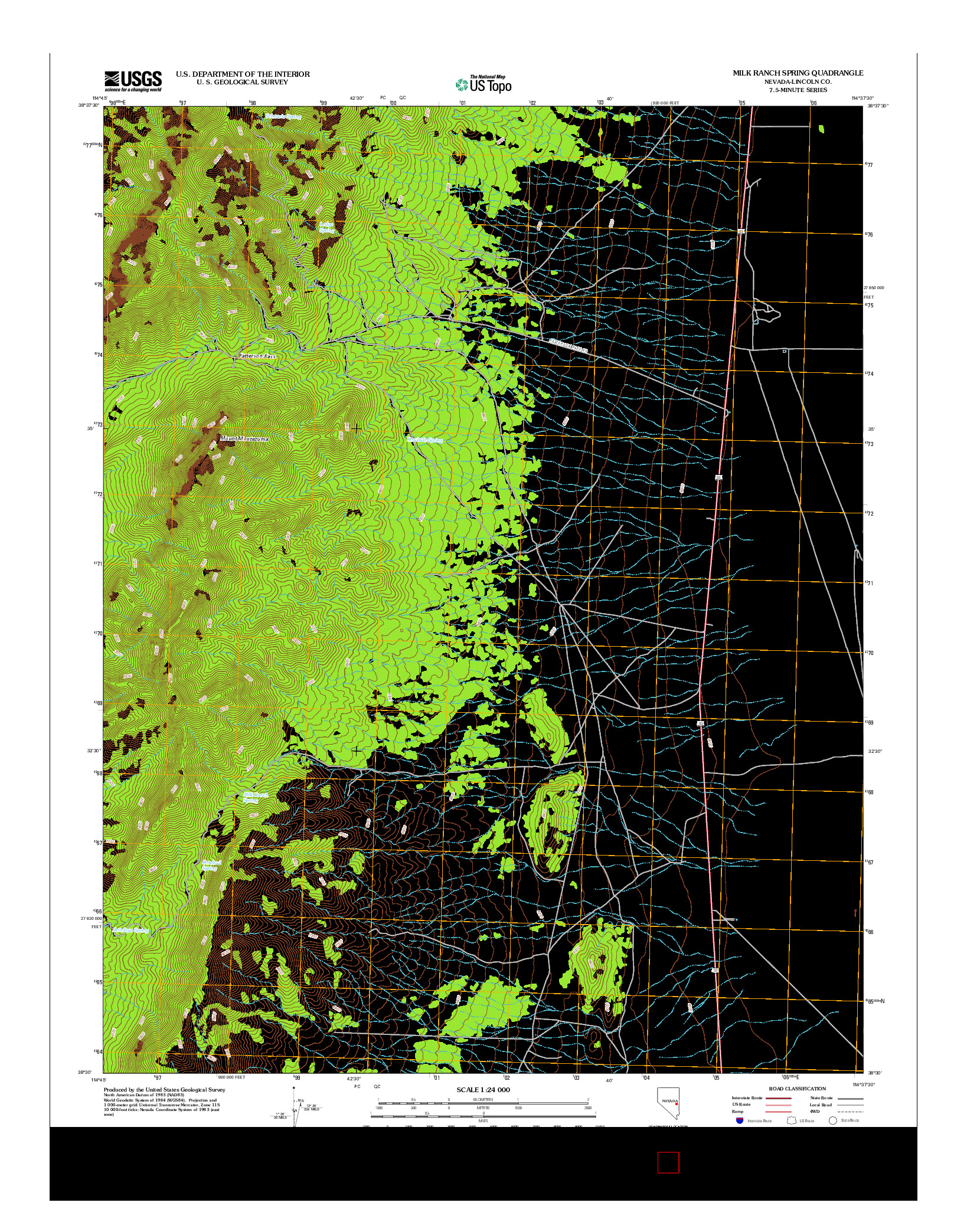 USGS US TOPO 7.5-MINUTE MAP FOR MILK RANCH SPRING, NV 2012