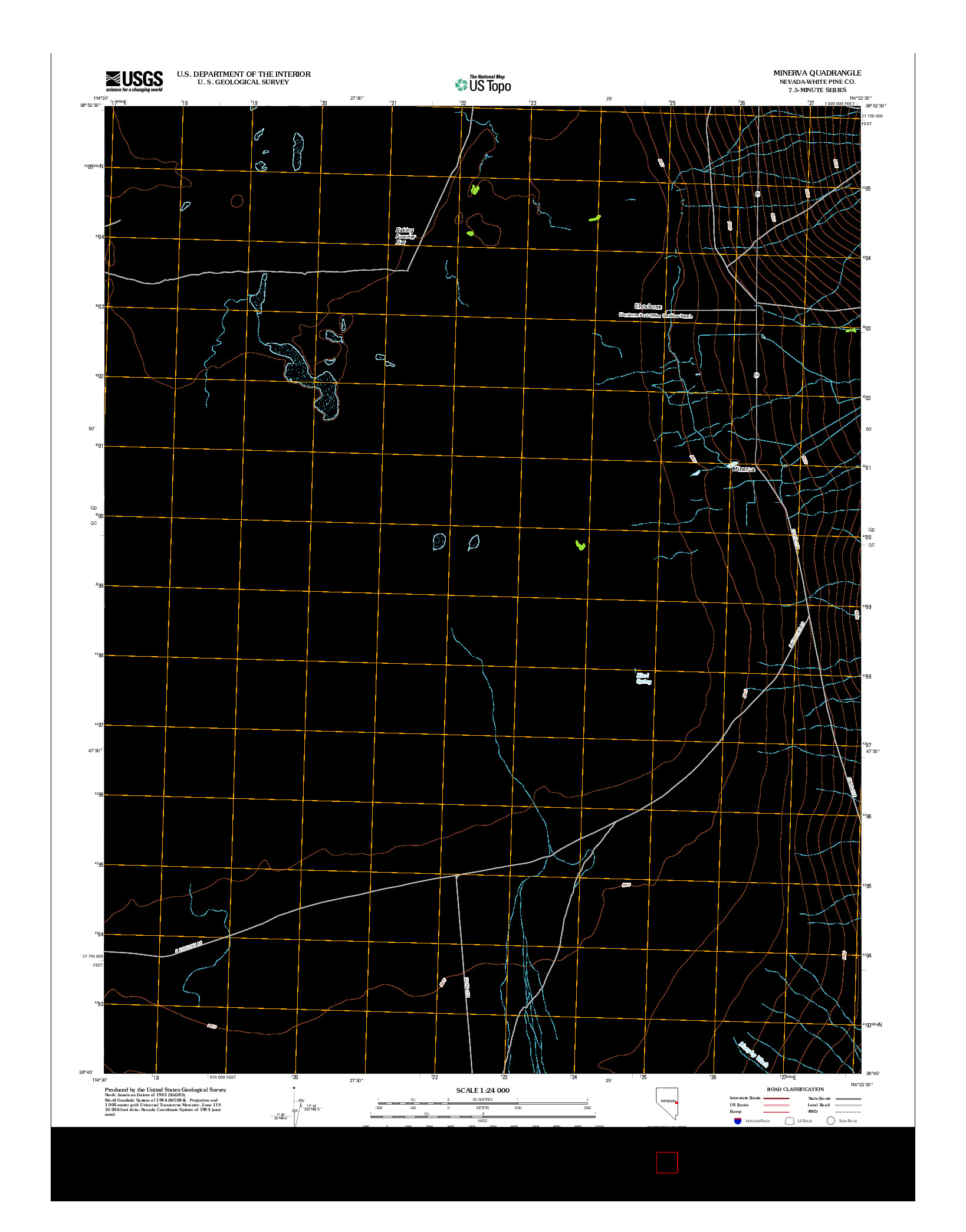 USGS US TOPO 7.5-MINUTE MAP FOR MINERVA, NV 2012