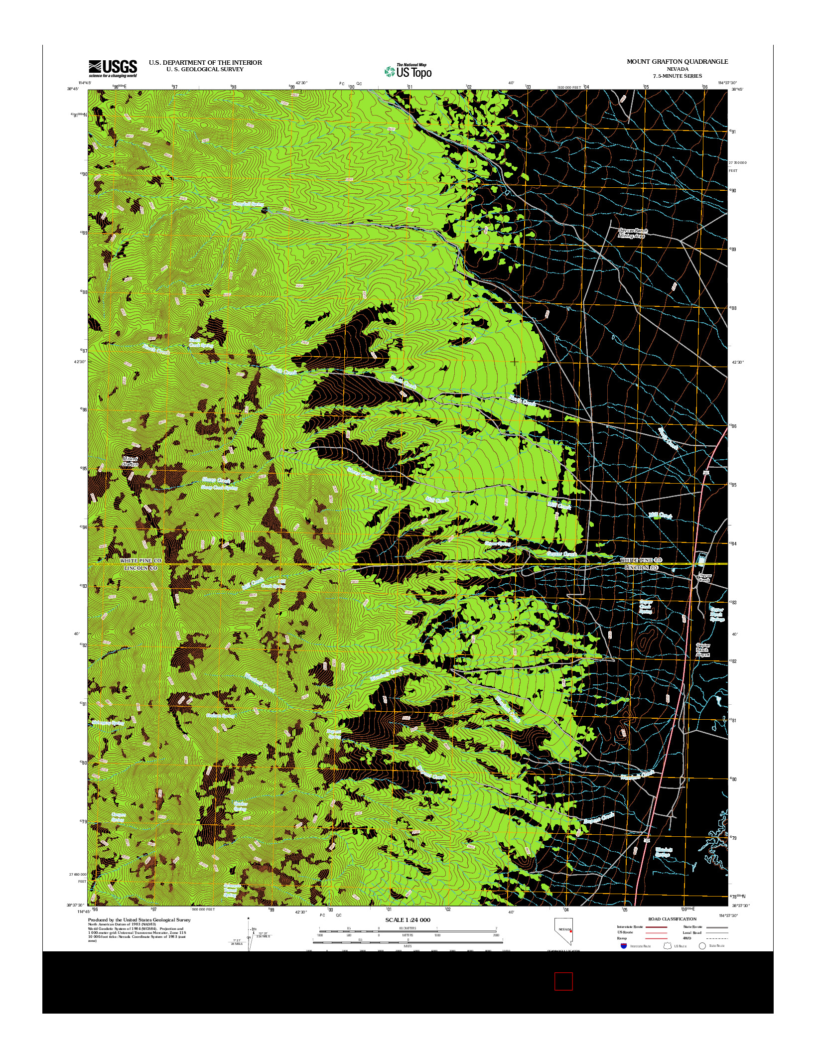 USGS US TOPO 7.5-MINUTE MAP FOR MOUNT GRAFTON, NV 2012