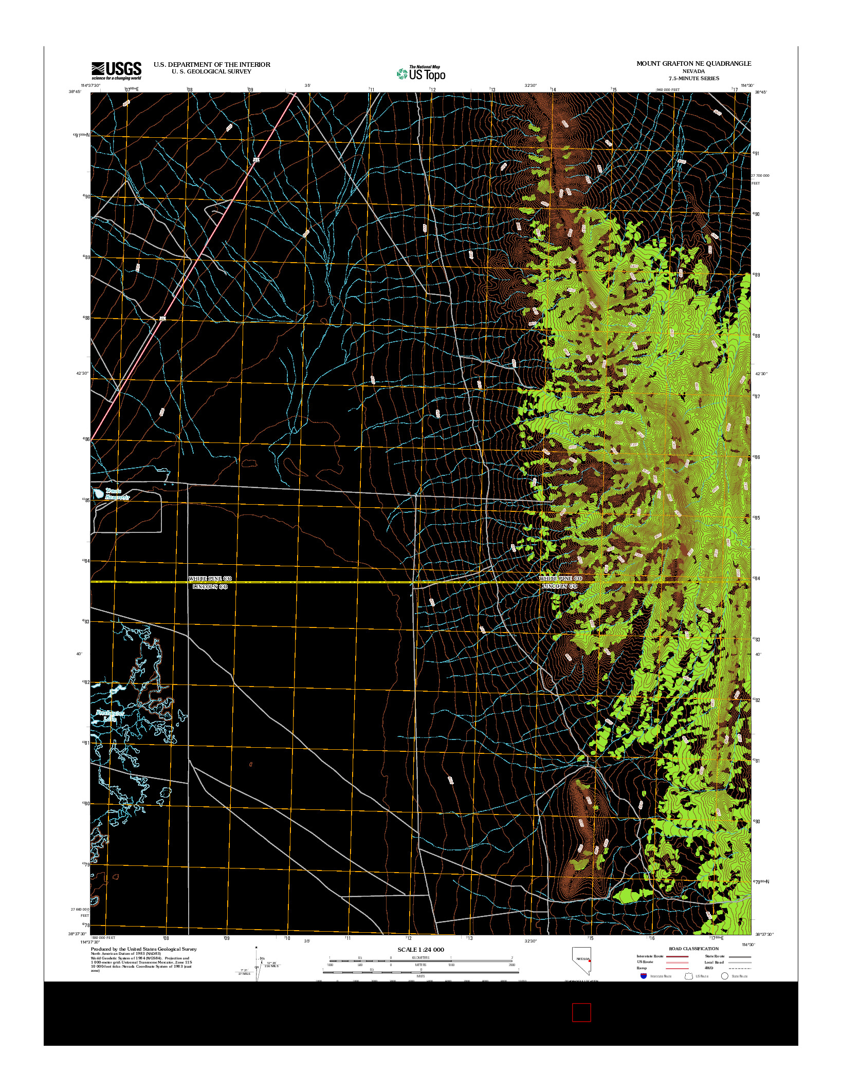 USGS US TOPO 7.5-MINUTE MAP FOR MOUNT GRAFTON NE, NV 2012
