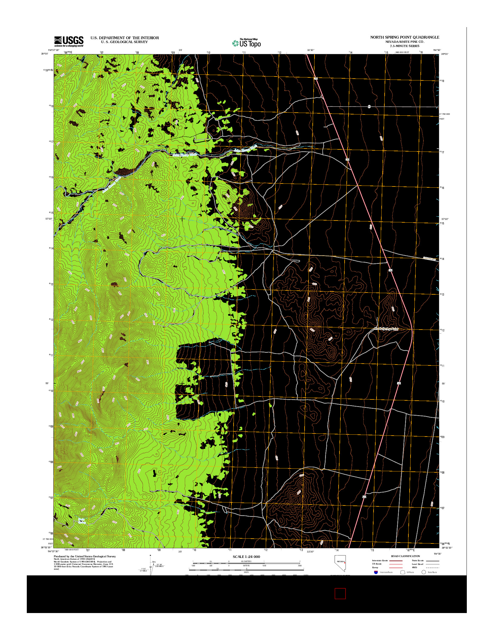 USGS US TOPO 7.5-MINUTE MAP FOR NORTH SPRING POINT, NV 2012