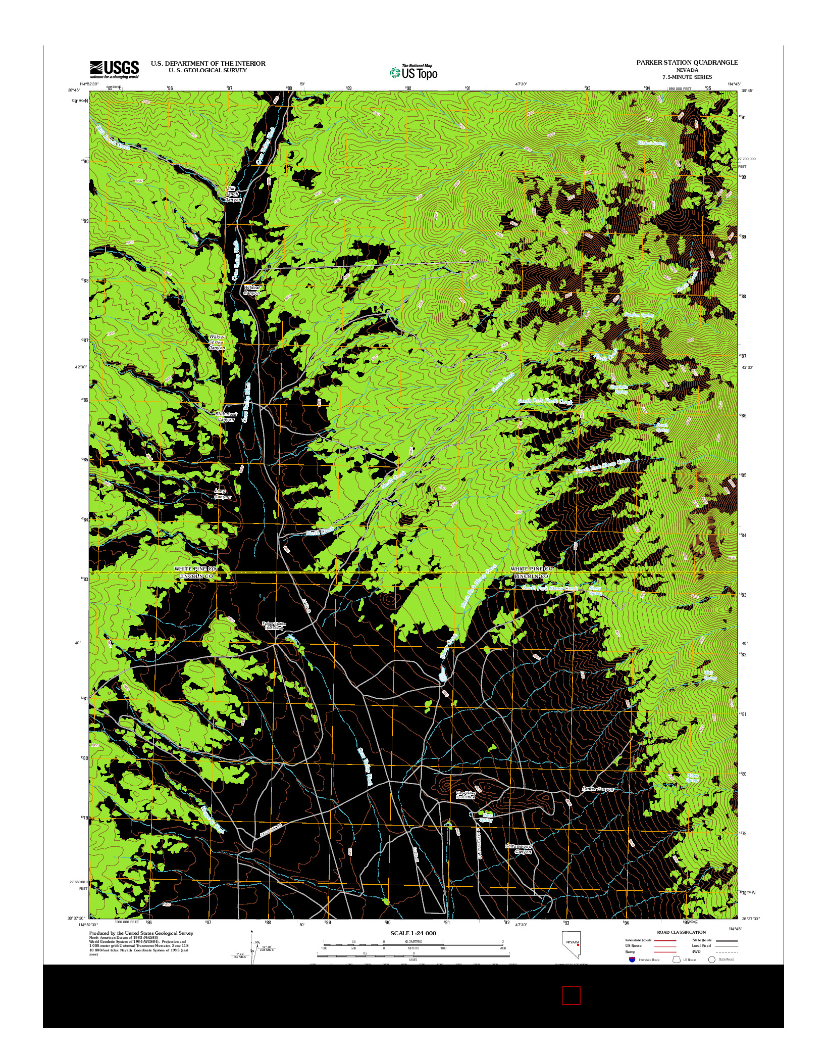 USGS US TOPO 7.5-MINUTE MAP FOR PARKER STATION, NV 2012