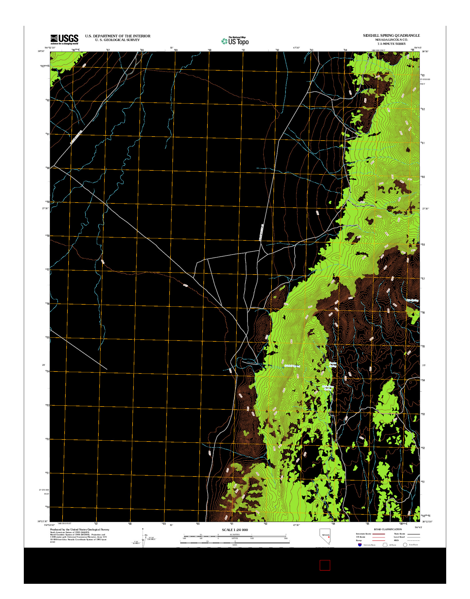 USGS US TOPO 7.5-MINUTE MAP FOR SIDEHILL SPRING, NV 2012