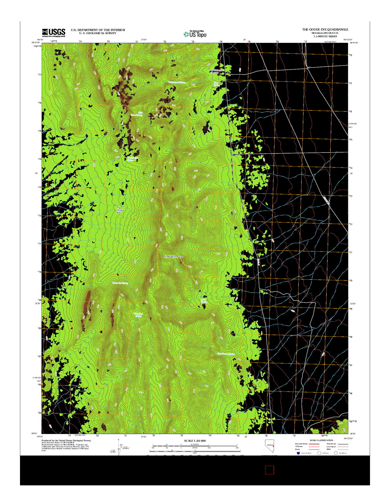 USGS US TOPO 7.5-MINUTE MAP FOR THE GOUGE EYE, NV 2012