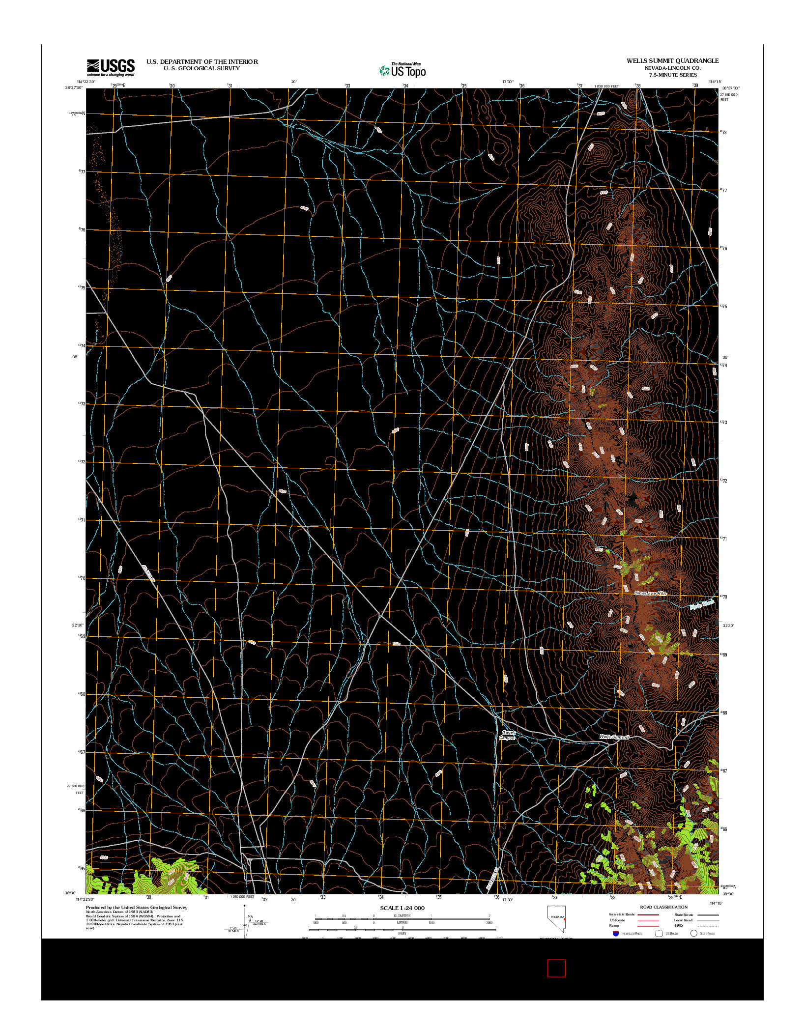 USGS US TOPO 7.5-MINUTE MAP FOR WELLS SUMMIT, NV 2012