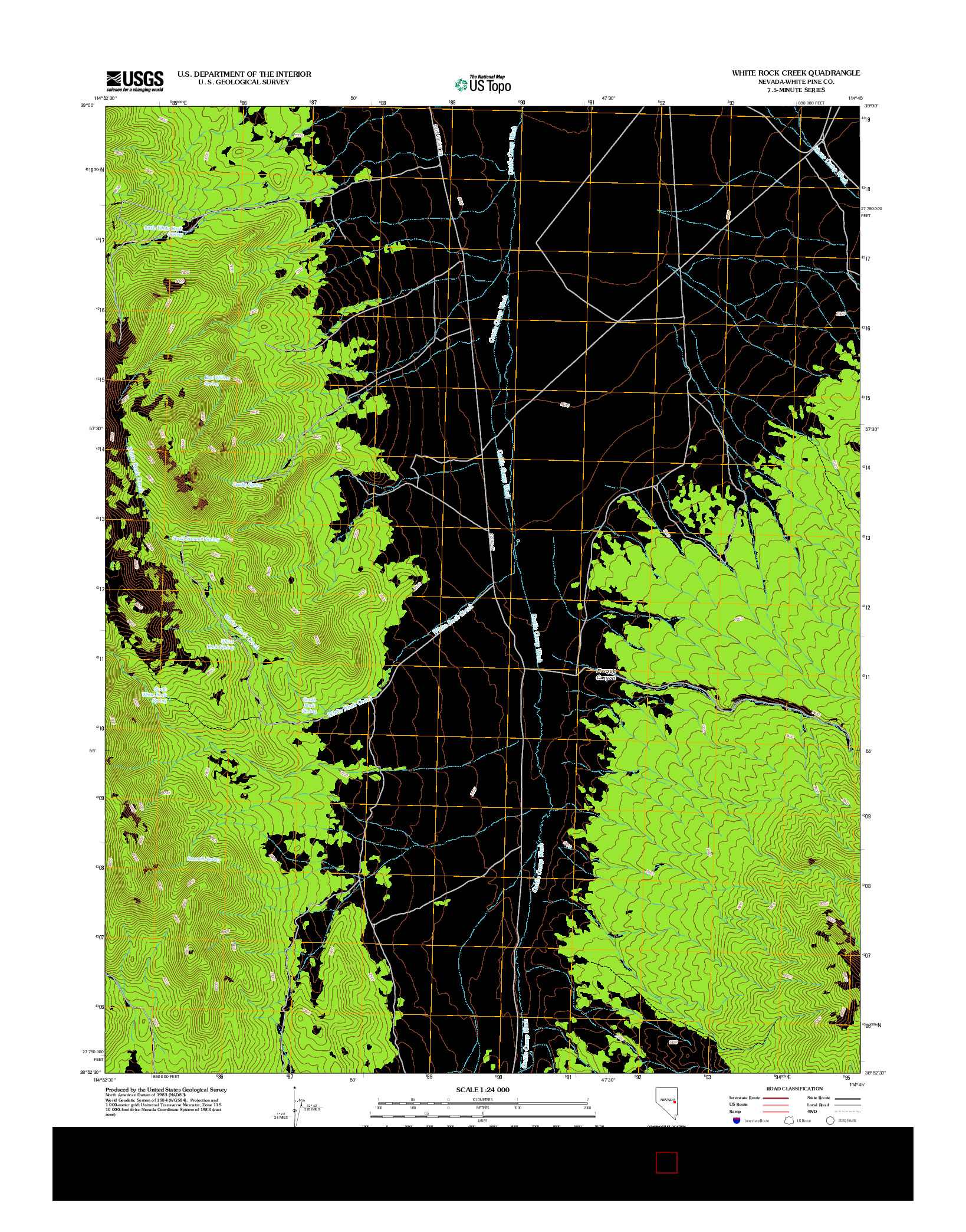 USGS US TOPO 7.5-MINUTE MAP FOR WHITE ROCK CREEK, NV 2012