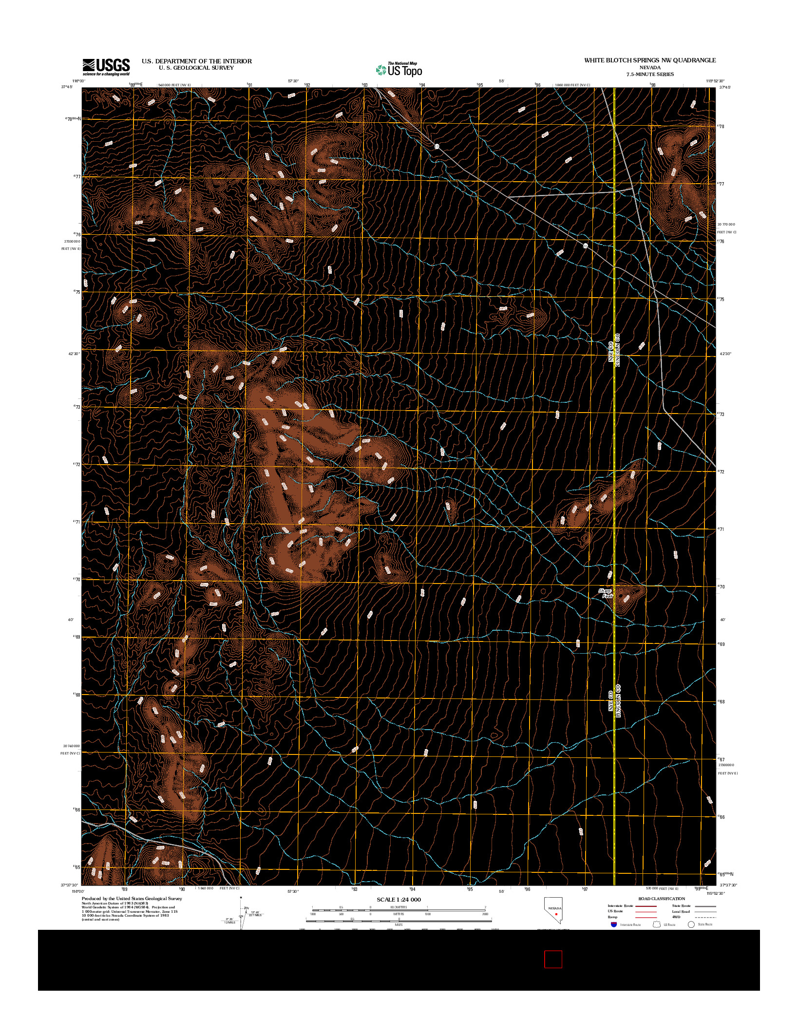 USGS US TOPO 7.5-MINUTE MAP FOR WHITE BLOTCH SPRINGS NW, NV 2012