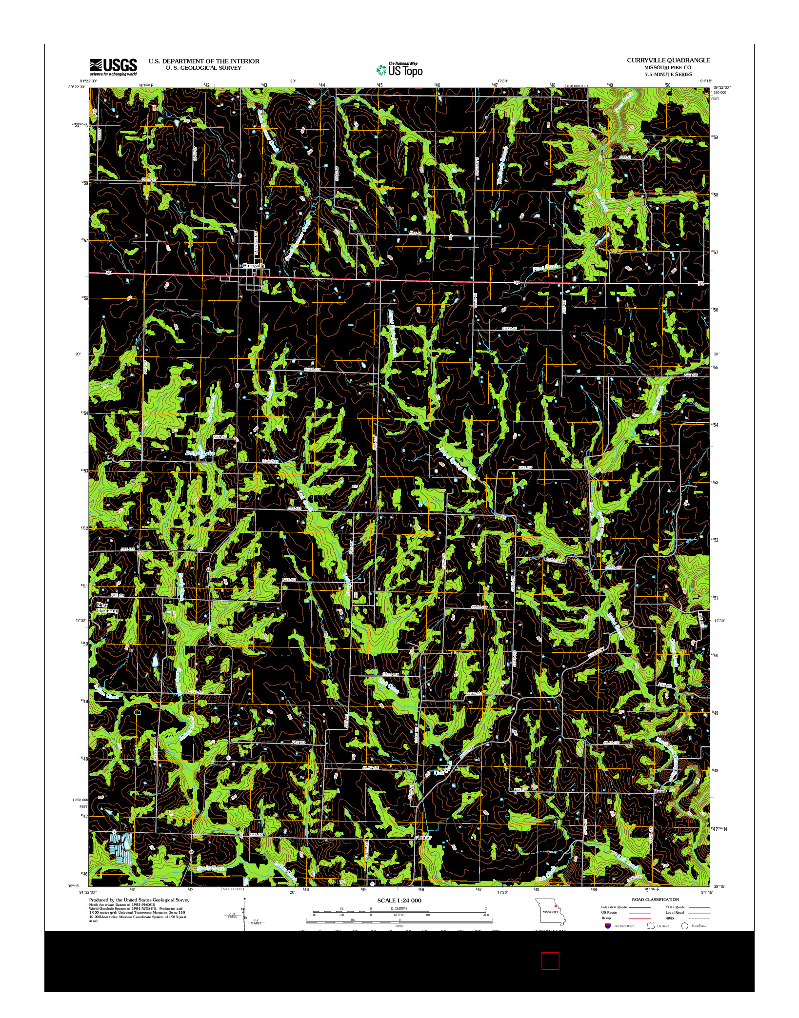 USGS US TOPO 7.5-MINUTE MAP FOR CURRYVILLE, MO 2012