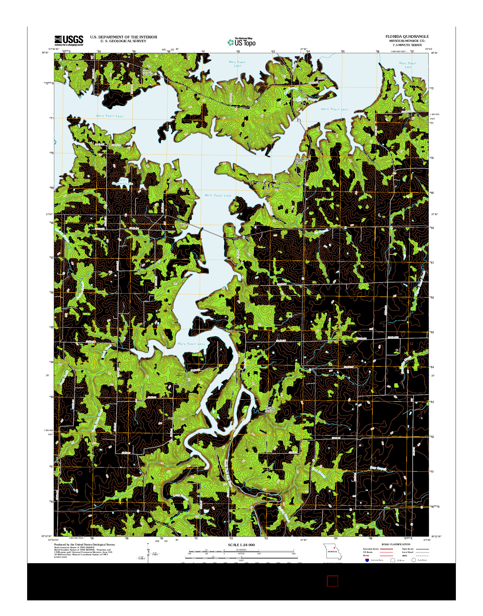 USGS US TOPO 7.5-MINUTE MAP FOR FLORIDA, MO 2012