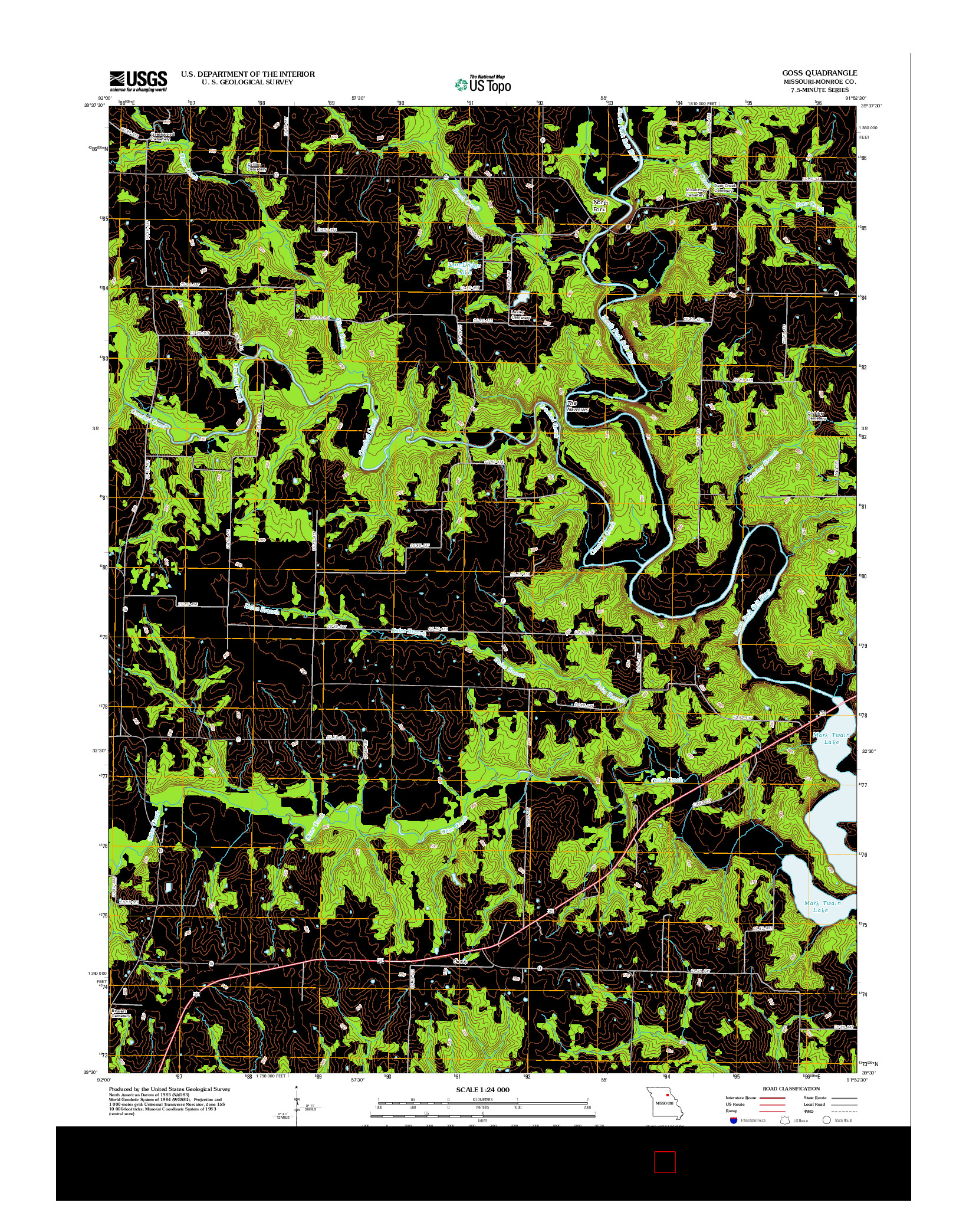 USGS US TOPO 7.5-MINUTE MAP FOR GOSS, MO 2012