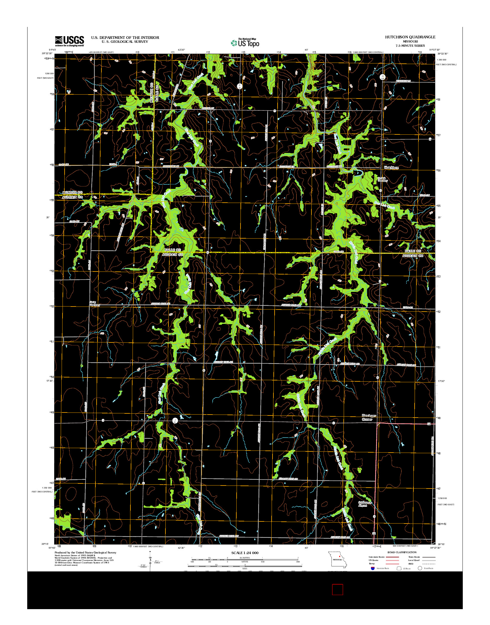 USGS US TOPO 7.5-MINUTE MAP FOR HUTCHISON, MO 2012