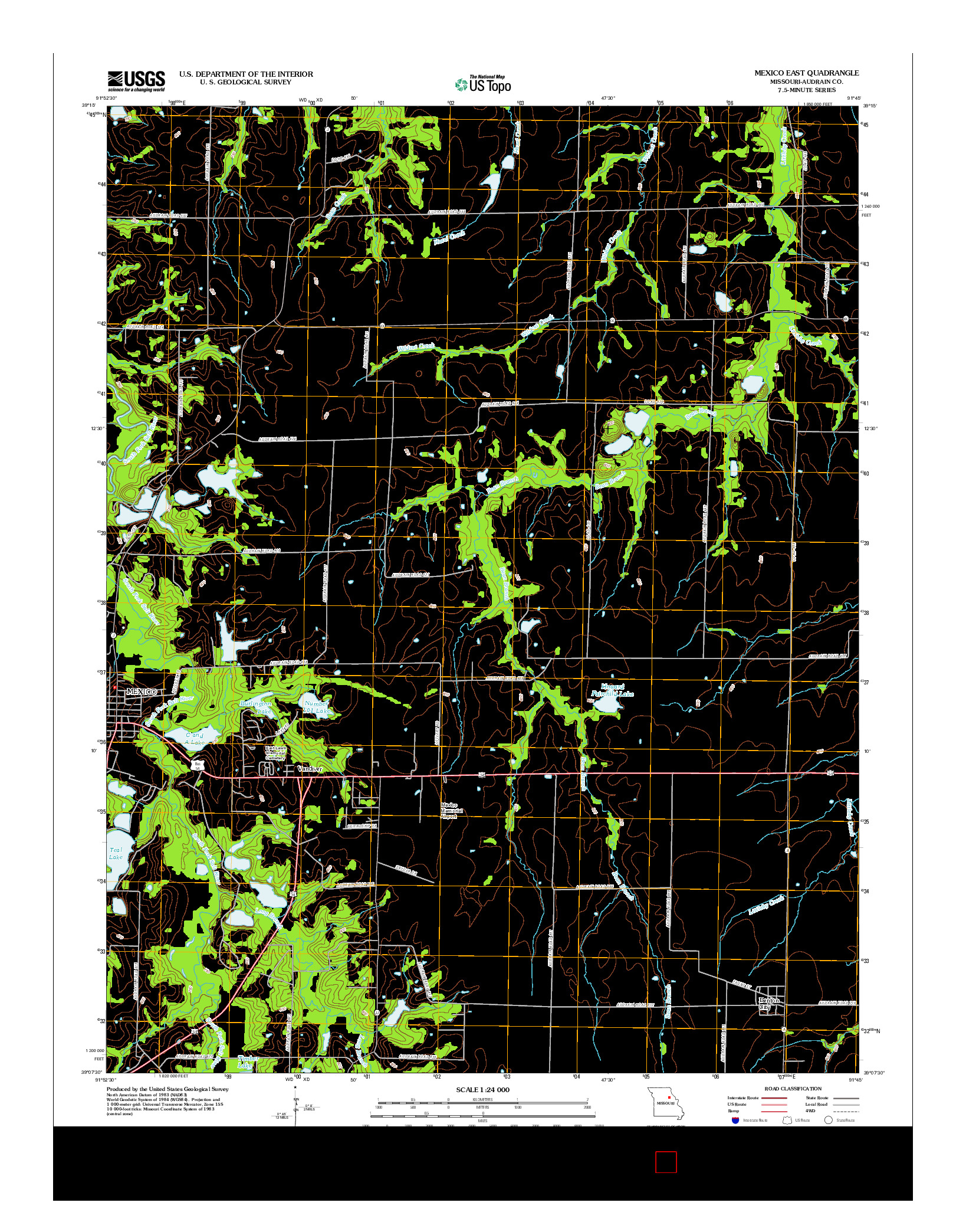 USGS US TOPO 7.5-MINUTE MAP FOR MEXICO EAST, MO 2012