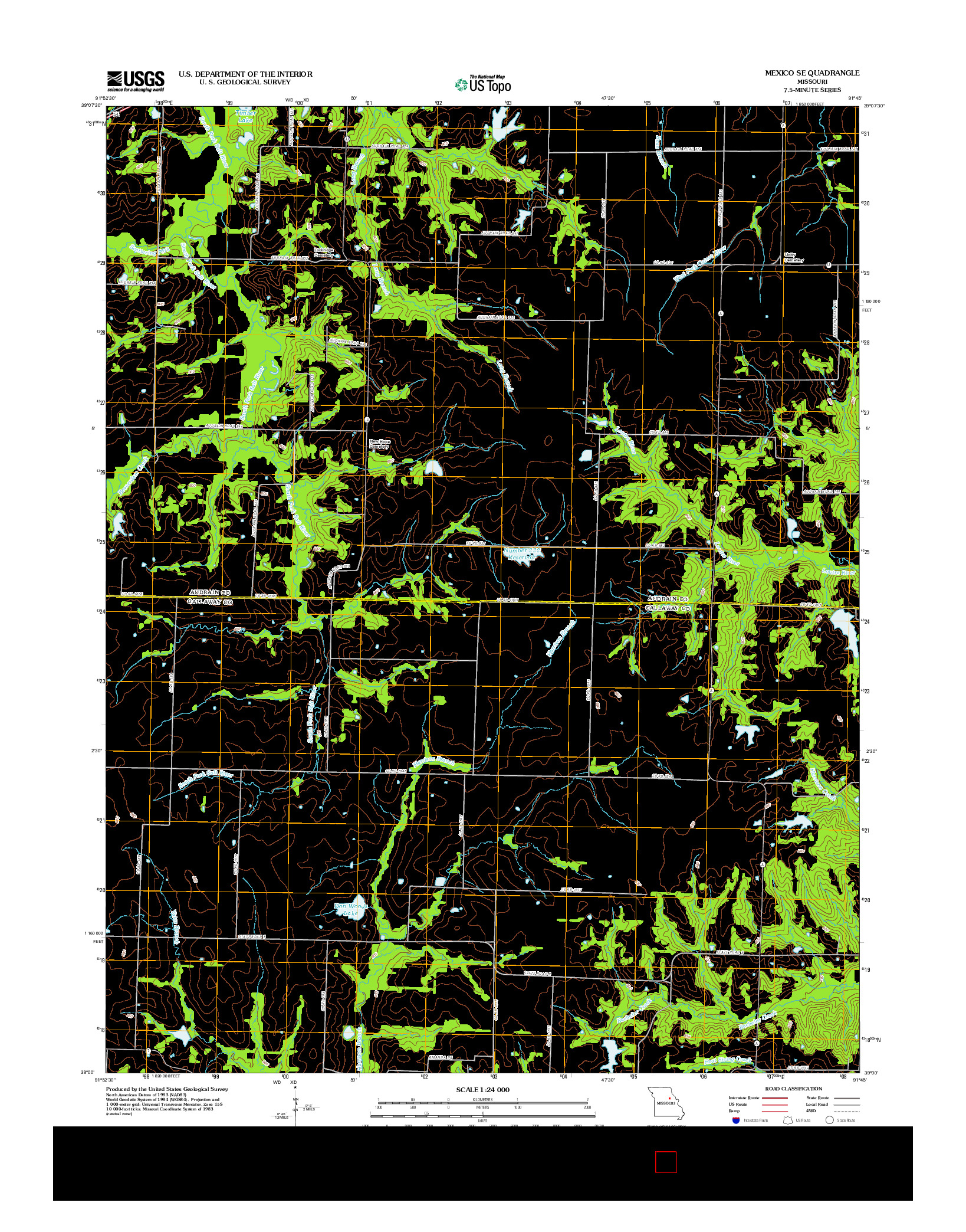 USGS US TOPO 7.5-MINUTE MAP FOR MEXICO SE, MO 2012