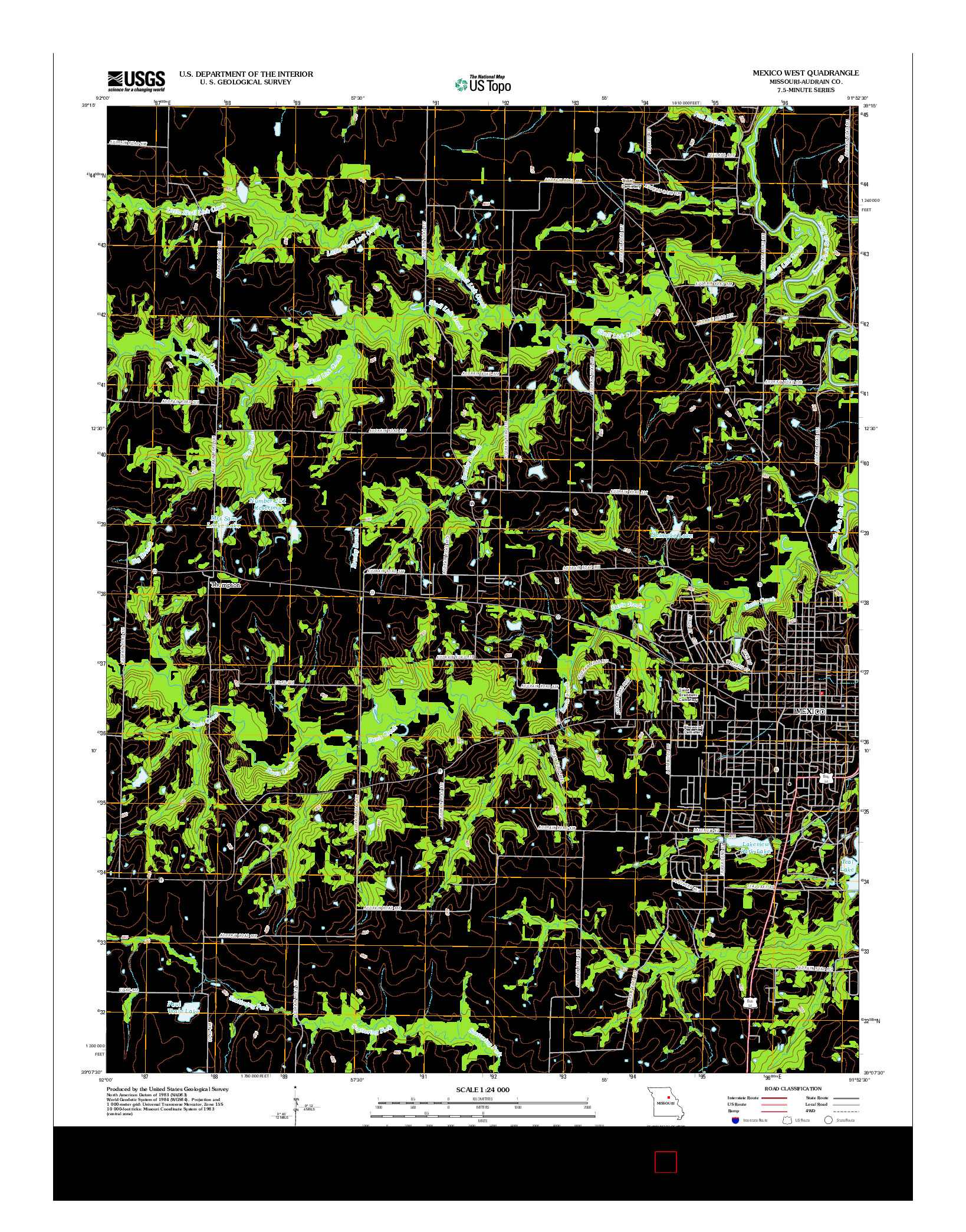 USGS US TOPO 7.5-MINUTE MAP FOR MEXICO WEST, MO 2012