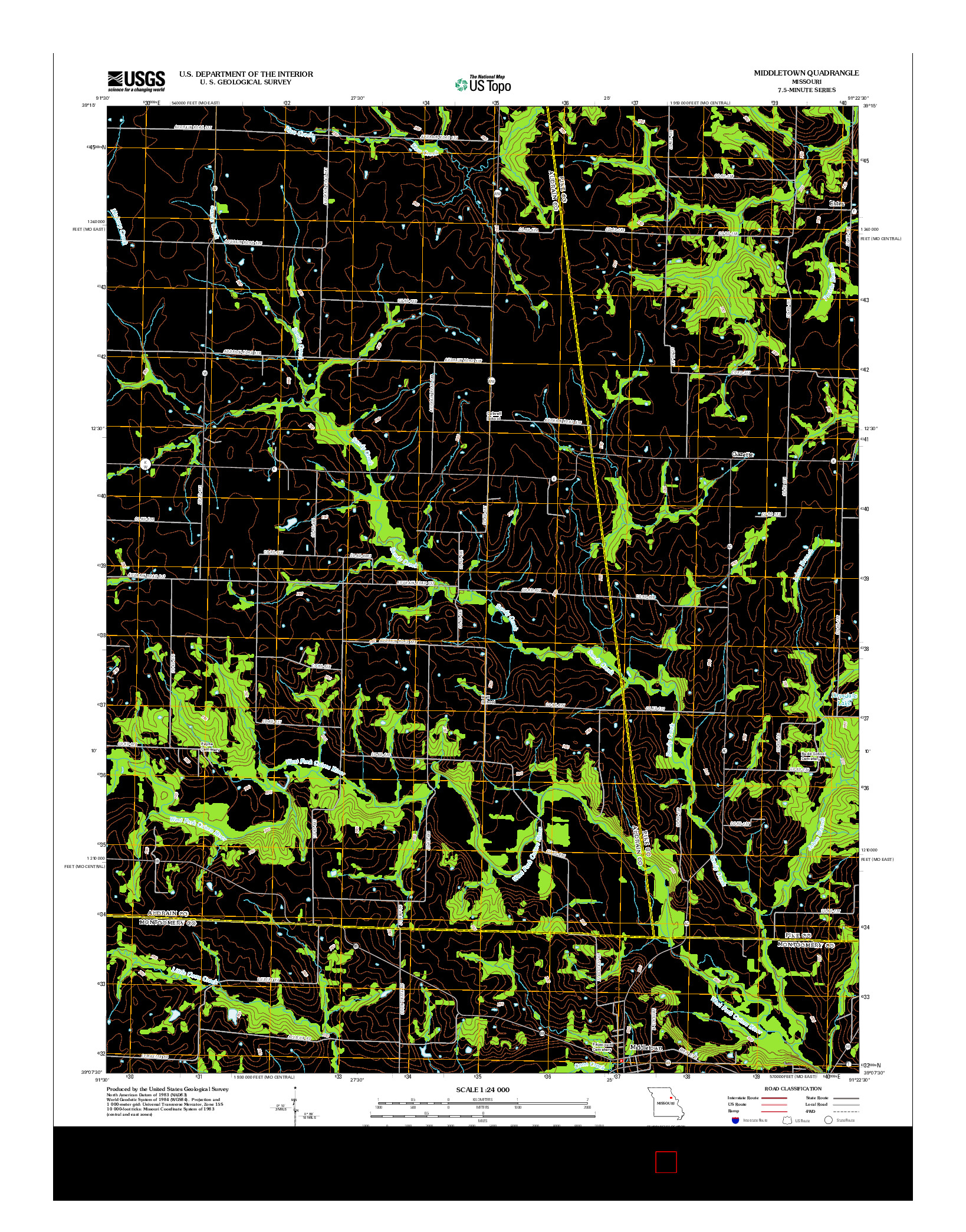 USGS US TOPO 7.5-MINUTE MAP FOR MIDDLETOWN, MO 2012