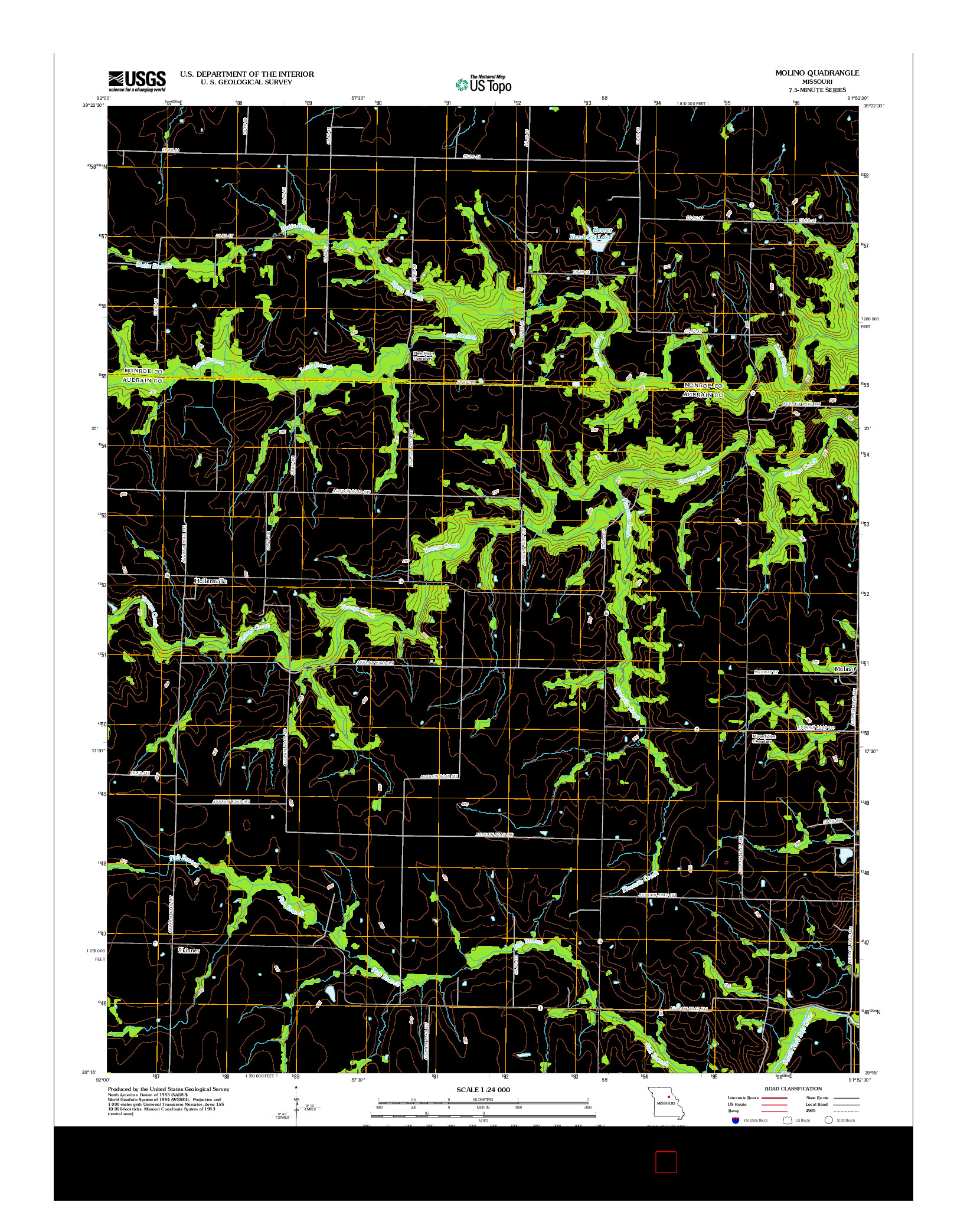 USGS US TOPO 7.5-MINUTE MAP FOR MOLINO, MO 2012