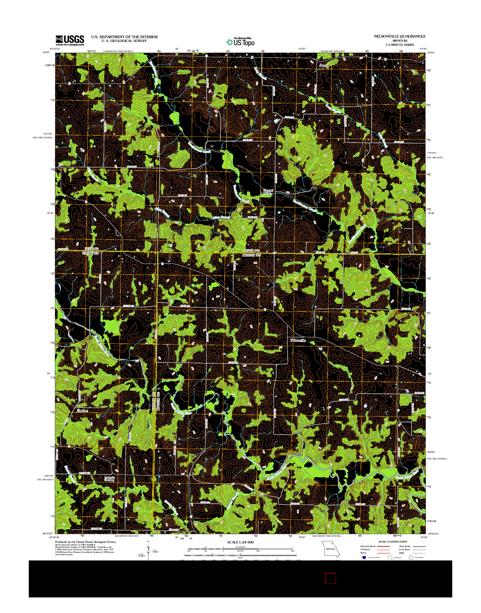 USGS US TOPO 7.5-MINUTE MAP FOR NELSONVILLE, MO 2012