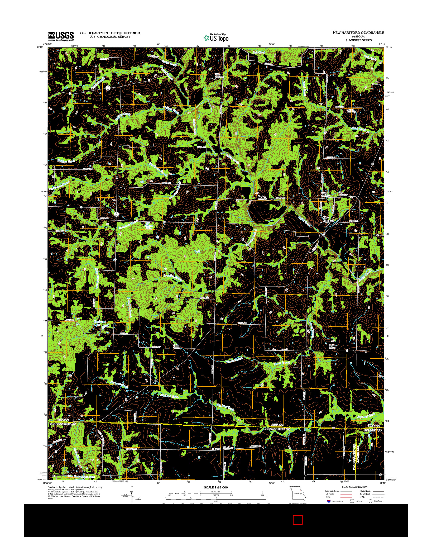 USGS US TOPO 7.5-MINUTE MAP FOR NEW HARTFORD, MO 2012