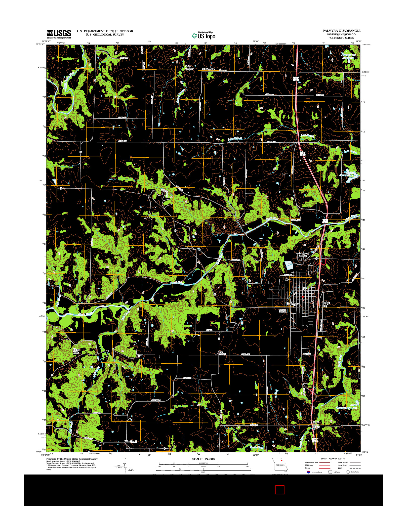 USGS US TOPO 7.5-MINUTE MAP FOR PALMYRA, MO 2012