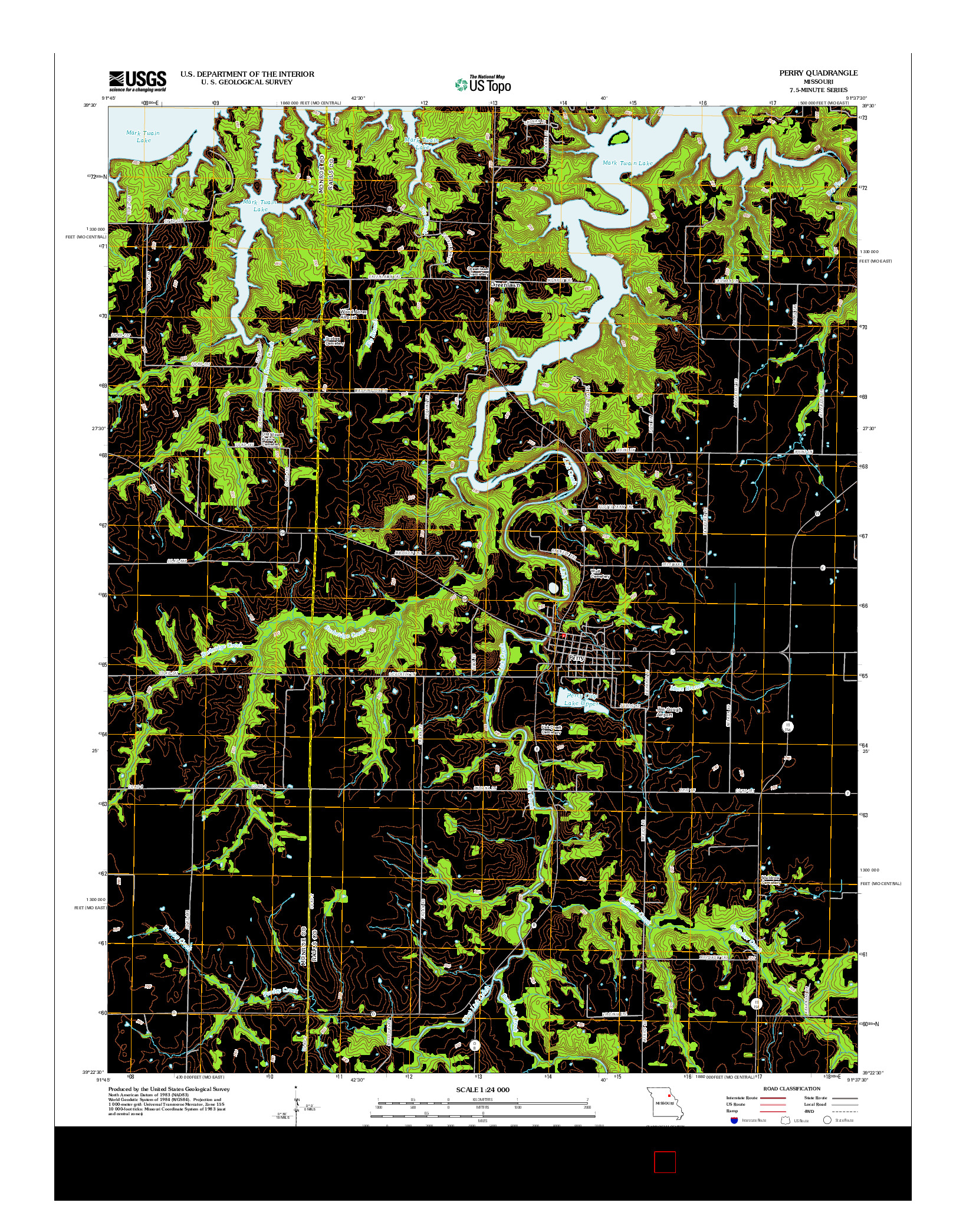 USGS US TOPO 7.5-MINUTE MAP FOR PERRY, MO 2012