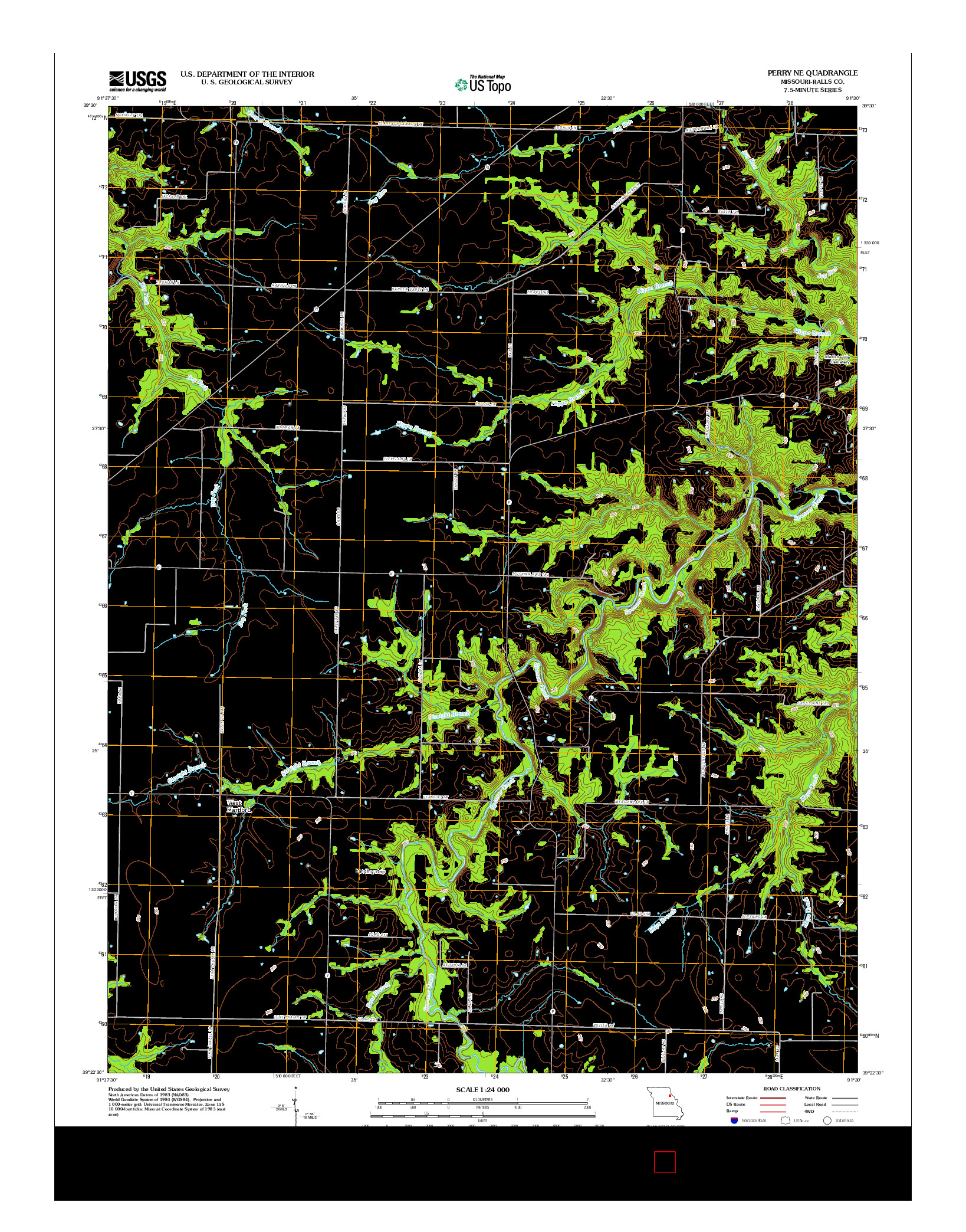 USGS US TOPO 7.5-MINUTE MAP FOR PERRY NE, MO 2012